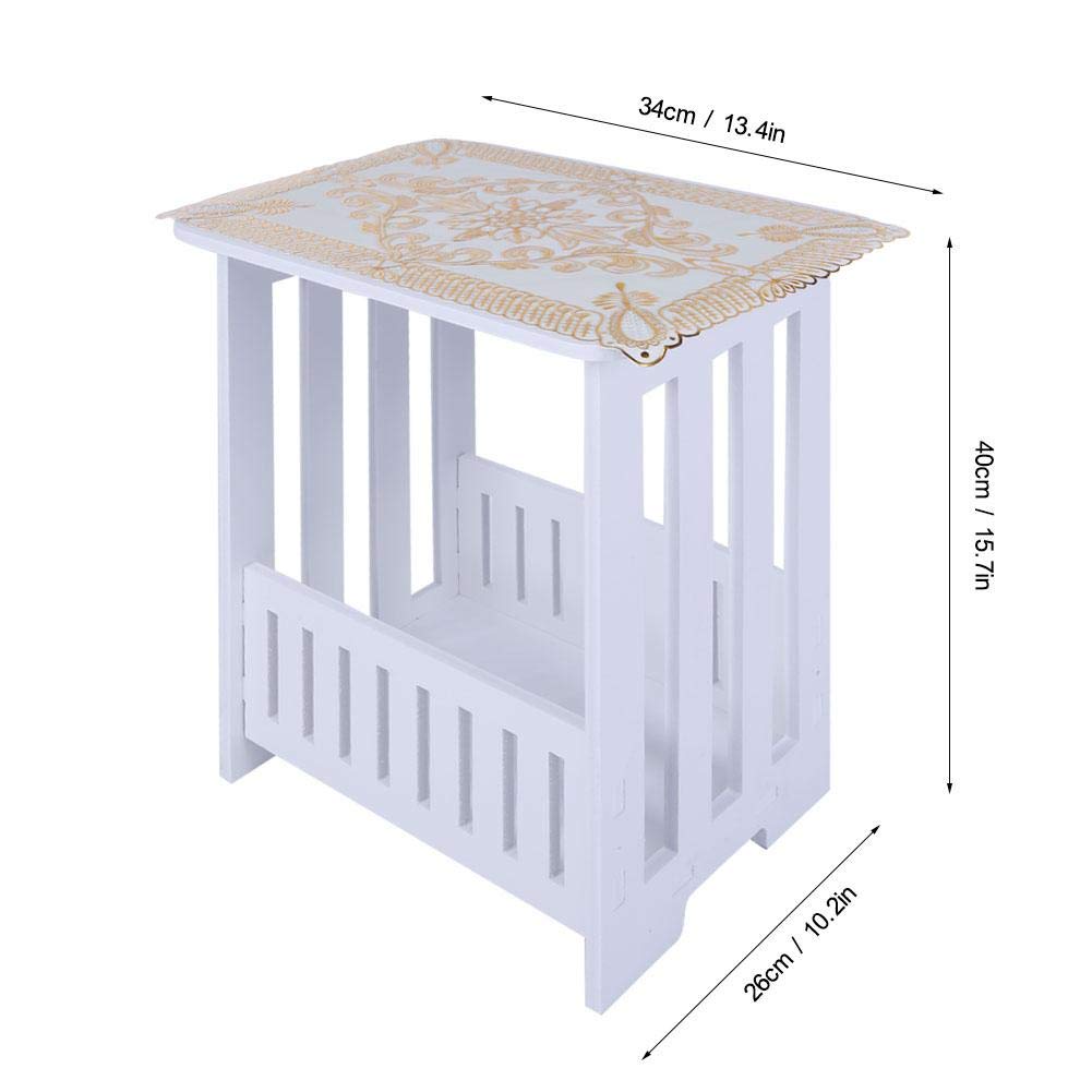 Modern Waterproof Wood & Plastic Coffee Table - Stylish End Table/Side Table for Office, Hotel & Home (34x26x40cm) - Perfect for Living Room, Lounge & Reception Areas