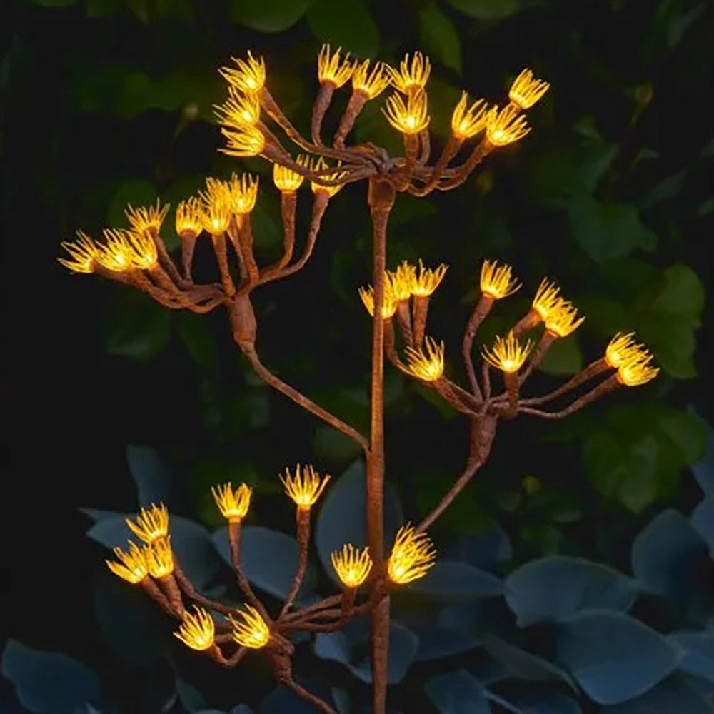 Solar-Powered Wild Fennel Branch Stake Lights - Outdoor Garden Pathway Decoration for Patio, Yard, and Landscape Lighting