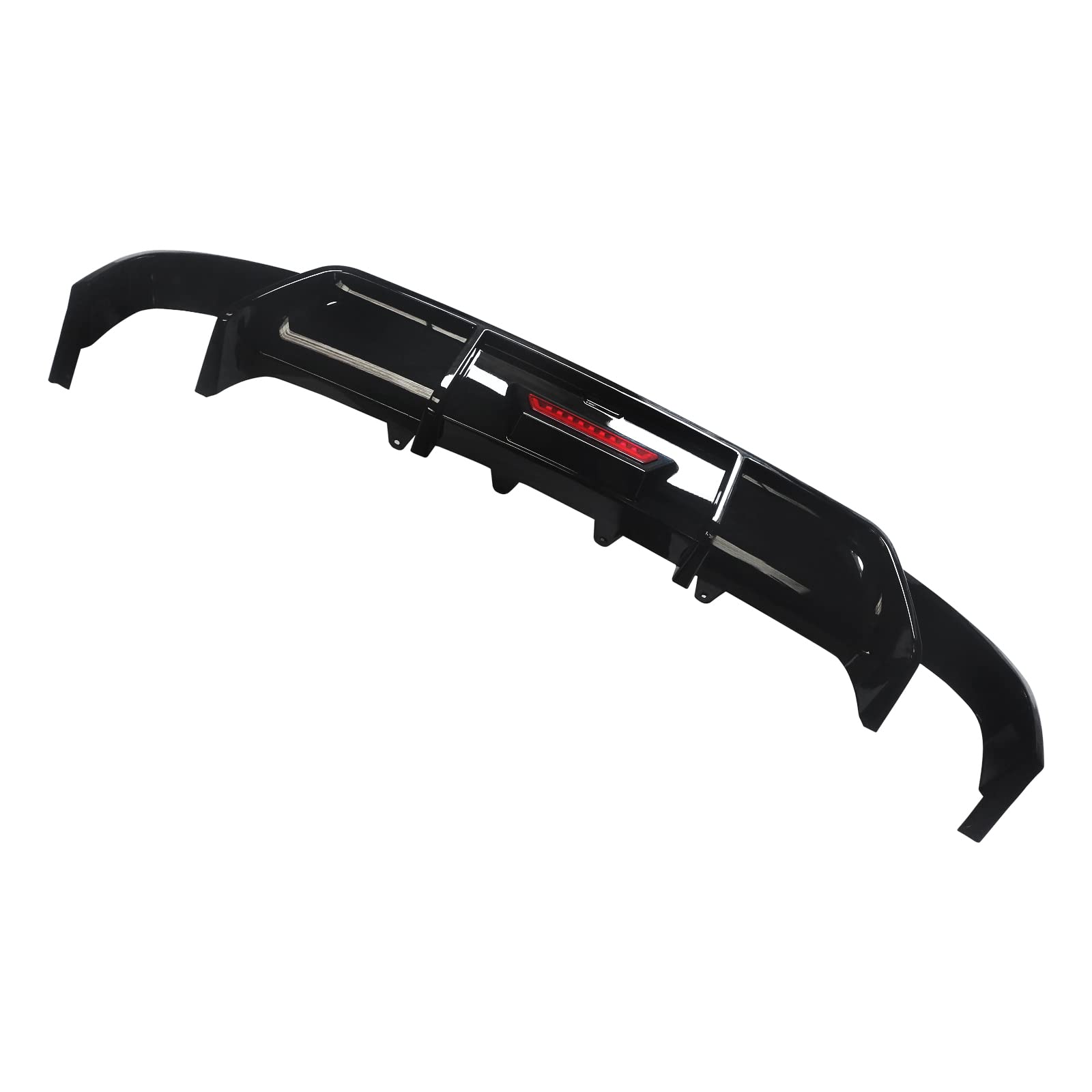 NINTE Gloss Black Rear Diffuser with LED Brake Light for 2018-2024 Toyota Camry - Rear Bumper Lip Spoiler for Enhanced Style & Night Visibility - Perfect for Car Enthusiasts & Street Racing