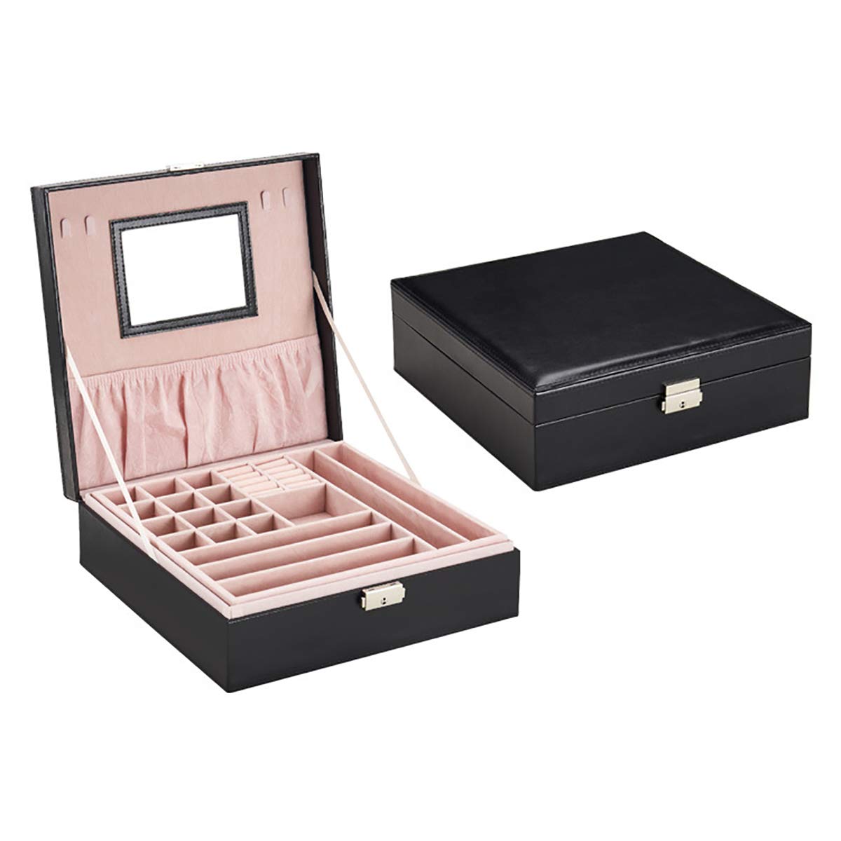 DAXINYANG Jewelry Organizer Box - Elegant Black Jewelry Storage Case for Earrings, Rings, Necklaces & Bracelets | Perfect for Travel, Home Decor & Gift Giving