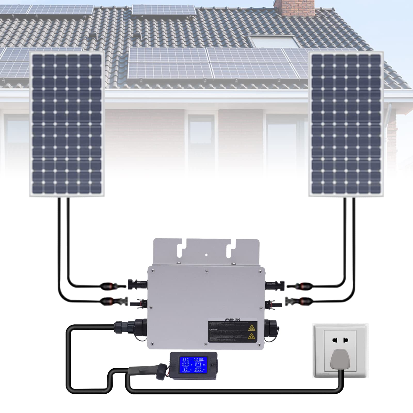 700W Grid Tie Solar Inverter with LCD Display - 30V/36V Aluminum Alloy Inverter Kit for Home Solar Systems (110V, Silver) - Perfect for Off-Grid Living, RV Power & Emergency Backup