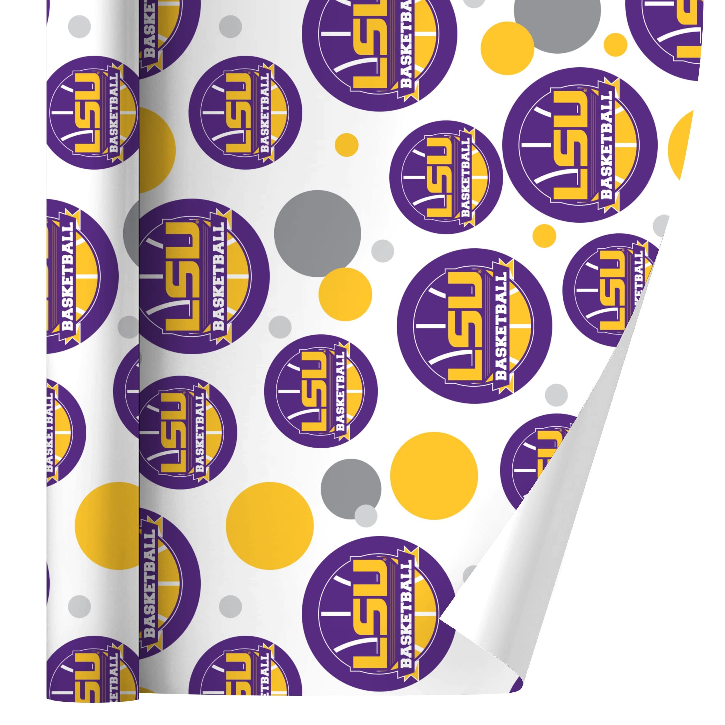 LSU Tigers Basketball Gift Wrap Roll - Premium Wrapping Paper for Sports Fans, Team Spirit Gifts, Birthday & Holiday Presents - Perfect for Game Day, Fan Parties & School Events
