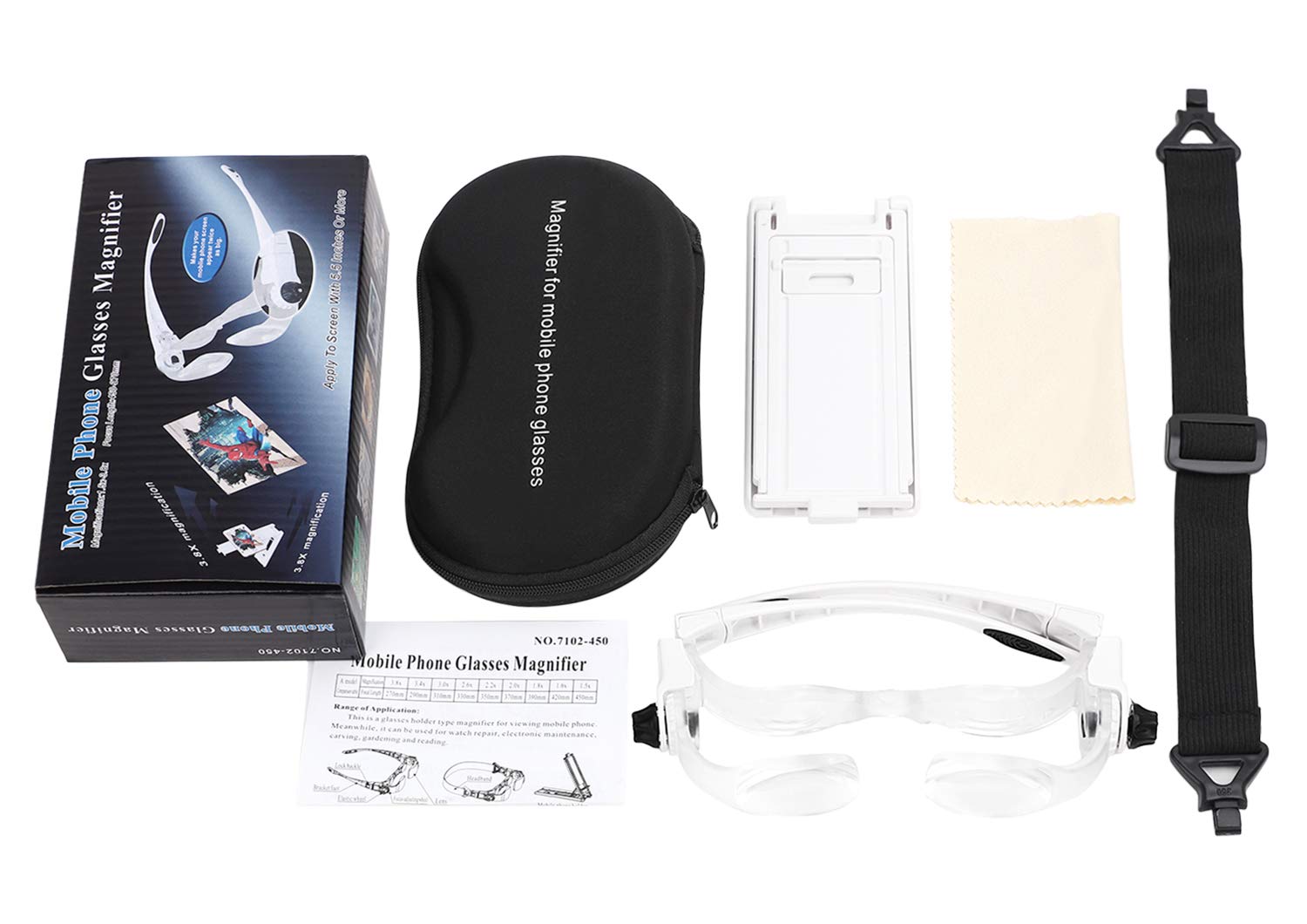 1.5X & 3.8X TV Magnifying Glasses - Hands-Free Headband Magnifier for Clear Distance Viewing | Perfect for Watching Television, Reading, Fishing & Hobbies