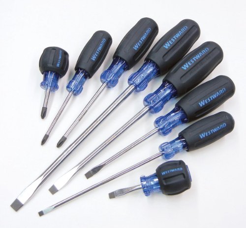 Westward 10J185 8-Piece Screwdriver Set with Slotted & Phillips Heads - Professional Tool Kit for Home Repair, DIY Projects, and Electrical Work