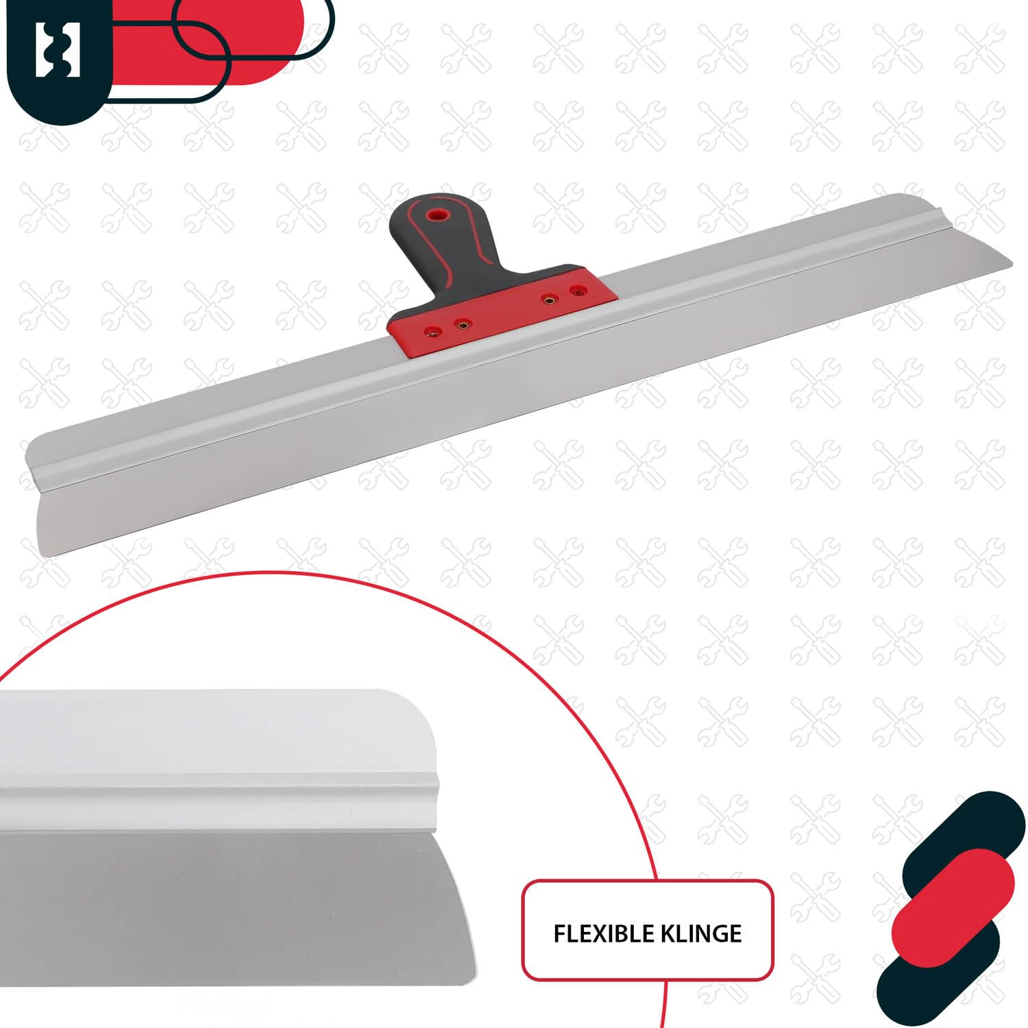 KOTARBAU® 600mm Stainless Steel Plastering Trowel - Wide Facade Spatula with Aluminum Support & Soft Grip Handle for Applying & Removing Plaster, Putty - Perfect for Wall Repair, Drywall, and Surface Smoothing