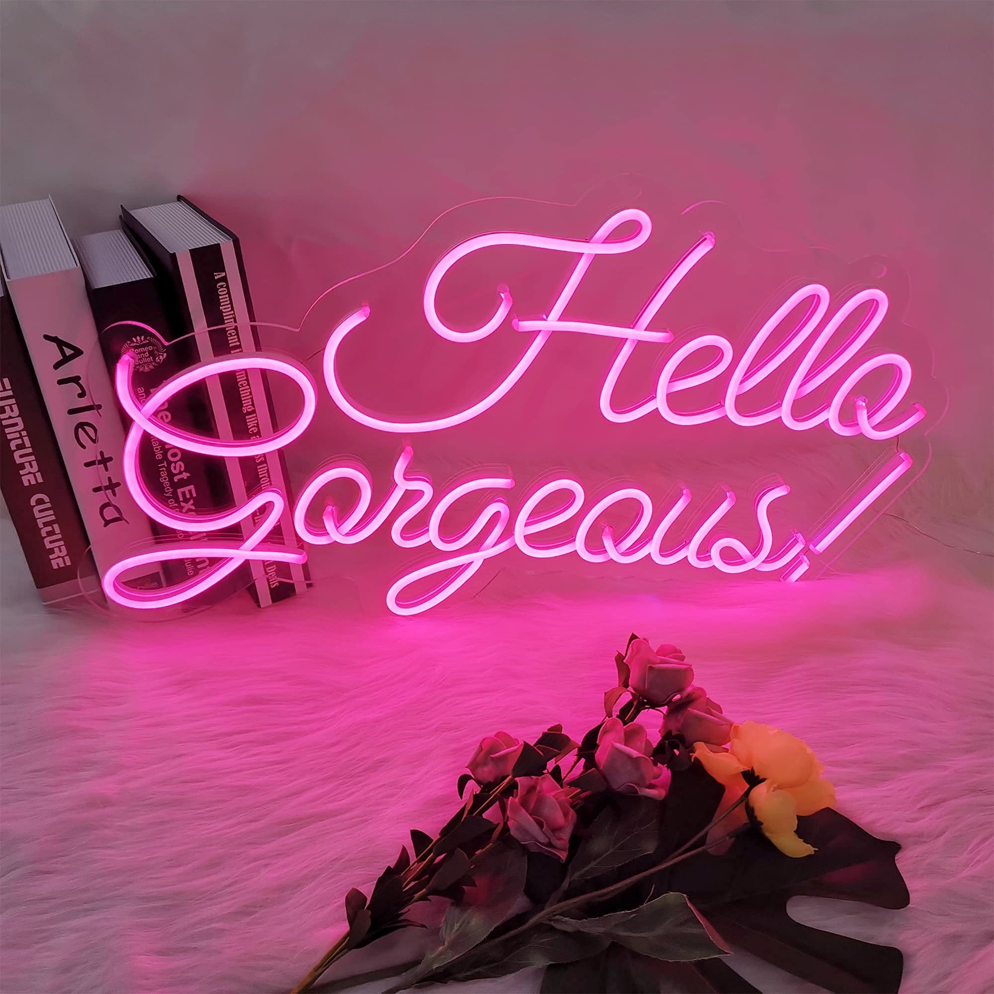 Hello Gorgeous Pink Neon Sign - 24