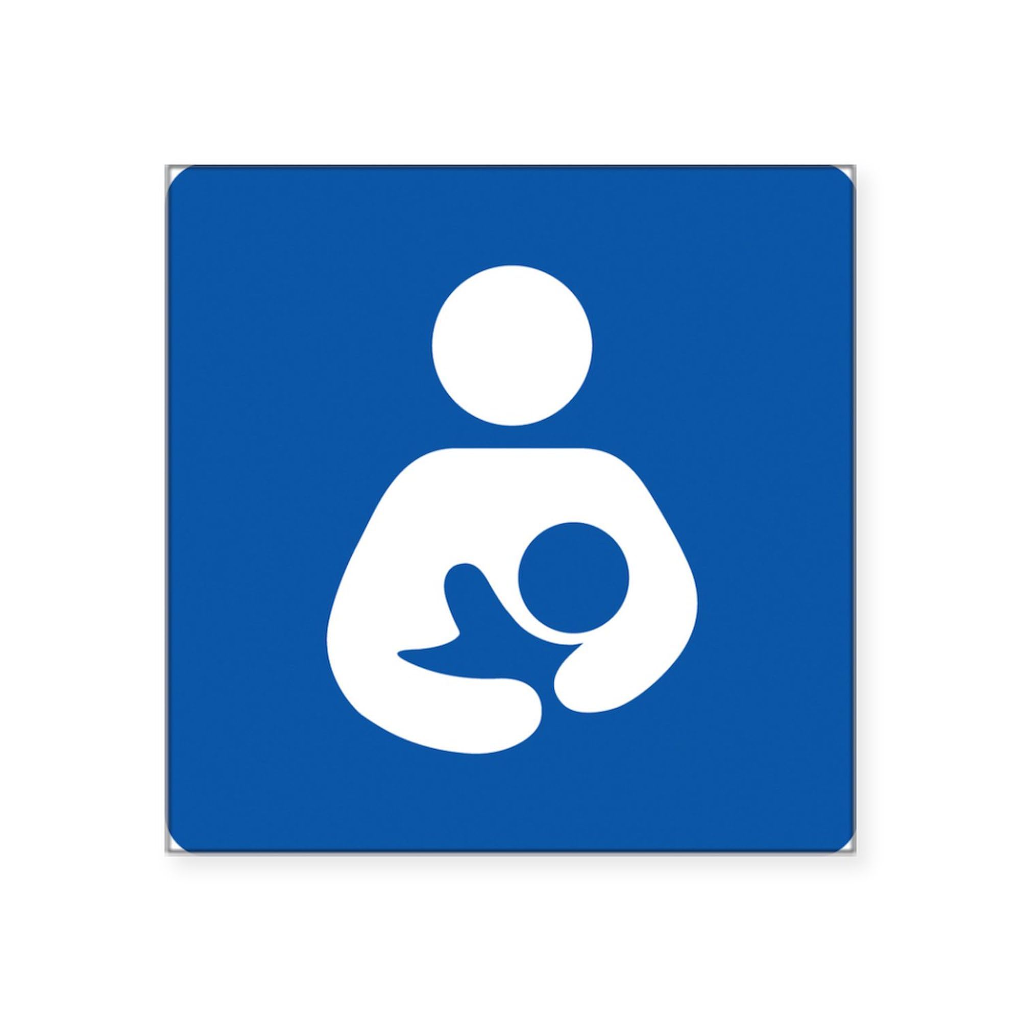 Universal Breastfeeding Symbol Sticker - Rectangle Square Bumper Car Decal for Nursing Awareness | Waterproof Vinyl Sticker for Cars, Laptops, Windows | Support Breastfeeding Moms in Public Places