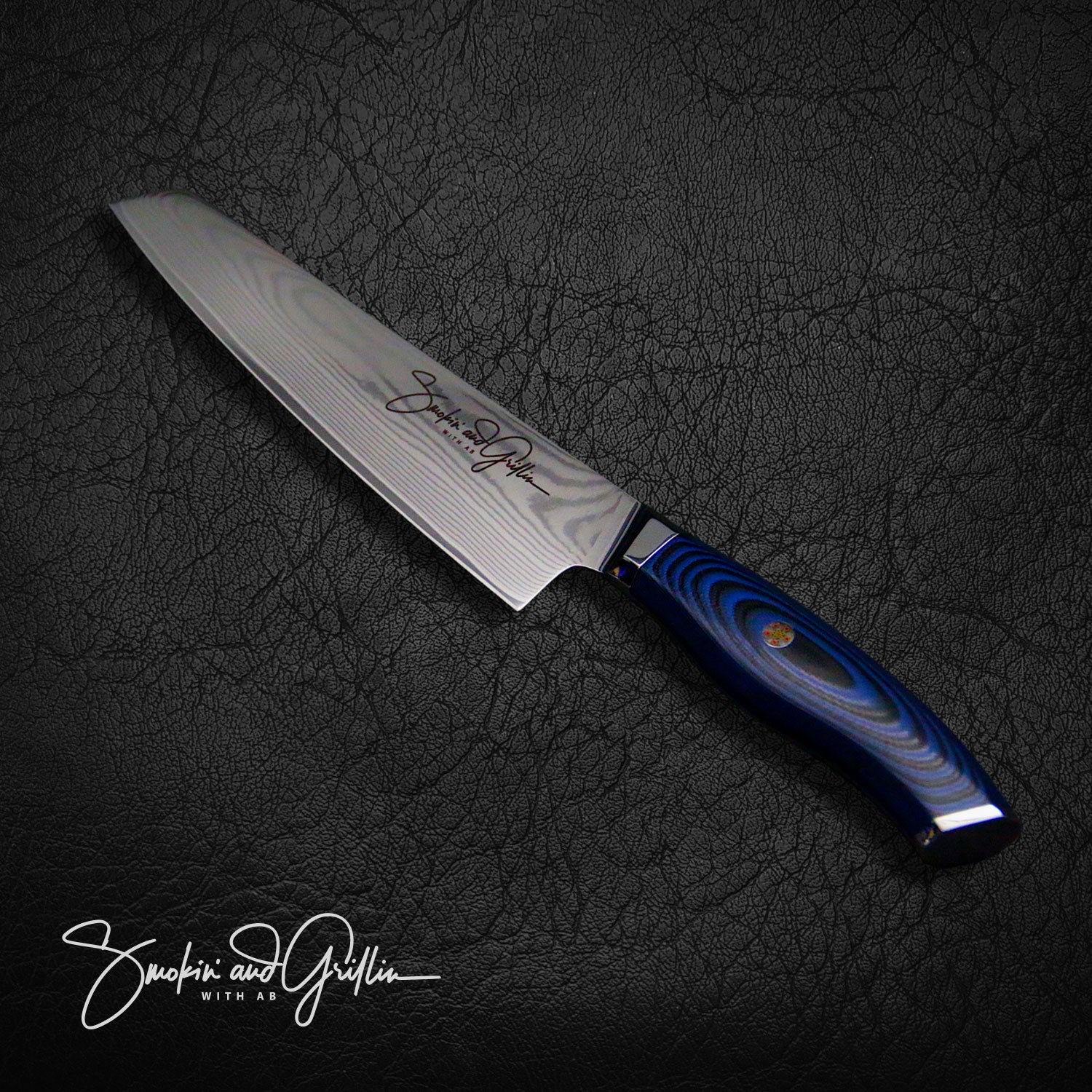 Premium AB Signature Japanese Damascus Steel Kiritsuke 8