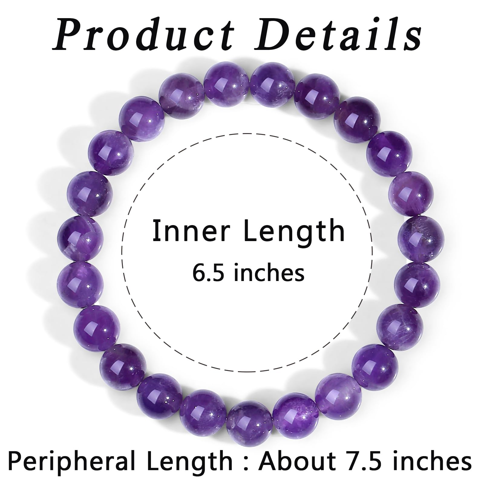 MAIBAOTA 8mm Natural Stone Healing Crystal Bracelet for Women & Men - Stretch Beaded Bracelet with Round Gemstones, Spiritual Jewelry Gift for Birthday, Meditation & Energy Balancing
