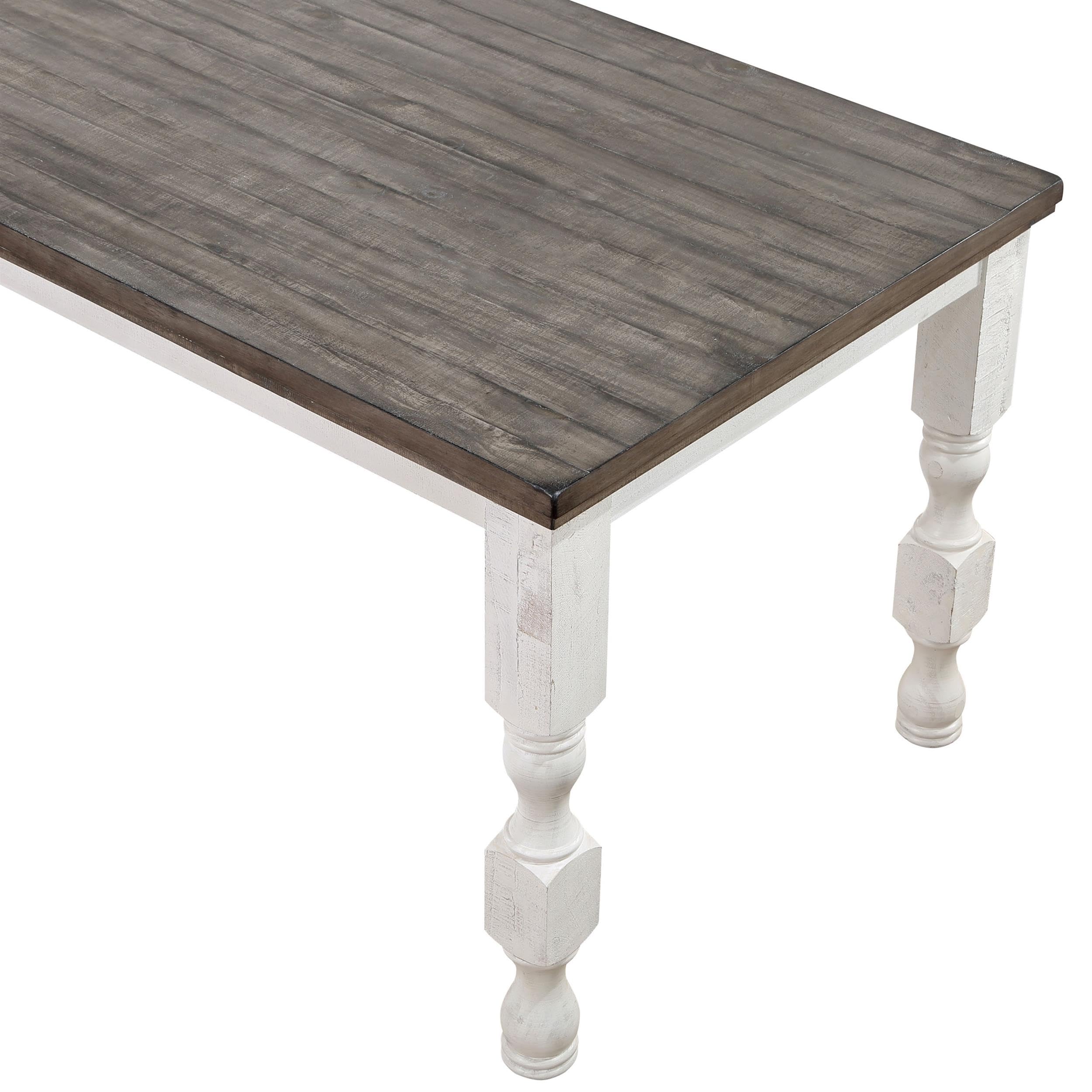 Antique White Treon Wood Rectangle Counter Height Dining Table - Modern Farmhouse Style for Kitchen, Dining Room & Small Spaces