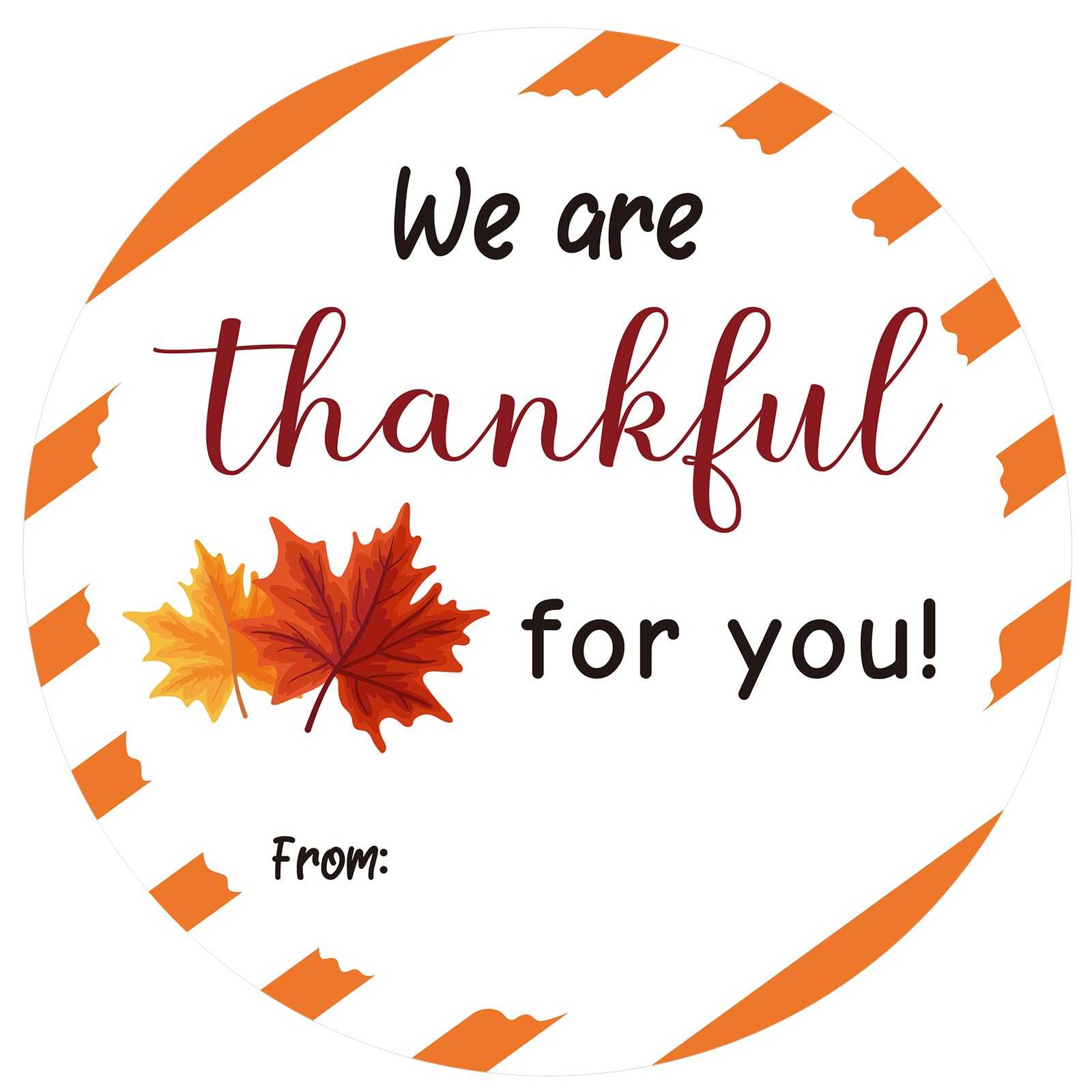 Anwyll 60Pcs 2Inch Thanksgiving Stickers - Self-Adhesive Thankful Leaf Labels for Cards, Envelopes & Party Decor | Perfect for Holiday Gifts, Fall Celebrations & DIY Crafts