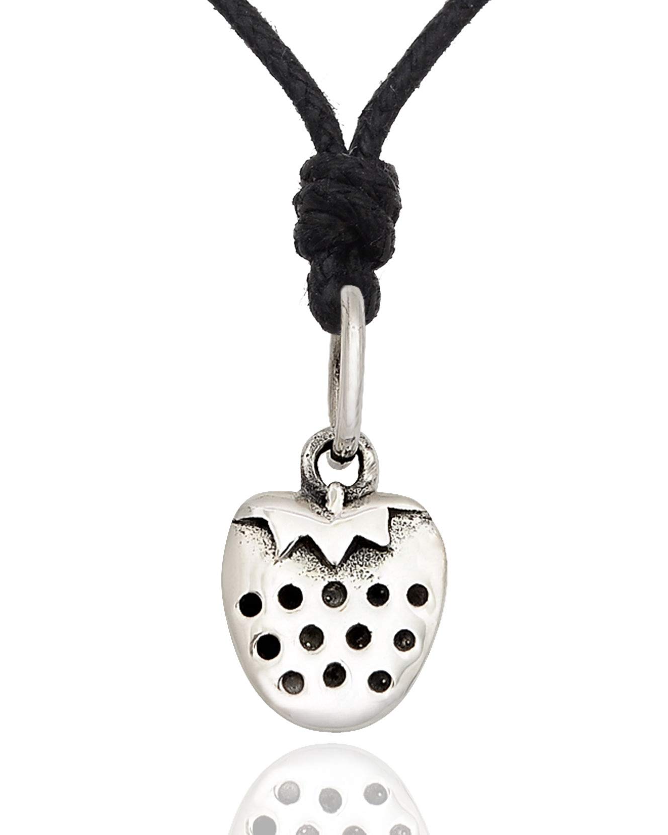 Strawberry 92.5 Sterling Silver Charm Necklace Pendant - Elegant Fruit Jewelry for Women, Gift for Her - Perfect for Valentine's Day, Anniversary & Everyday Wear