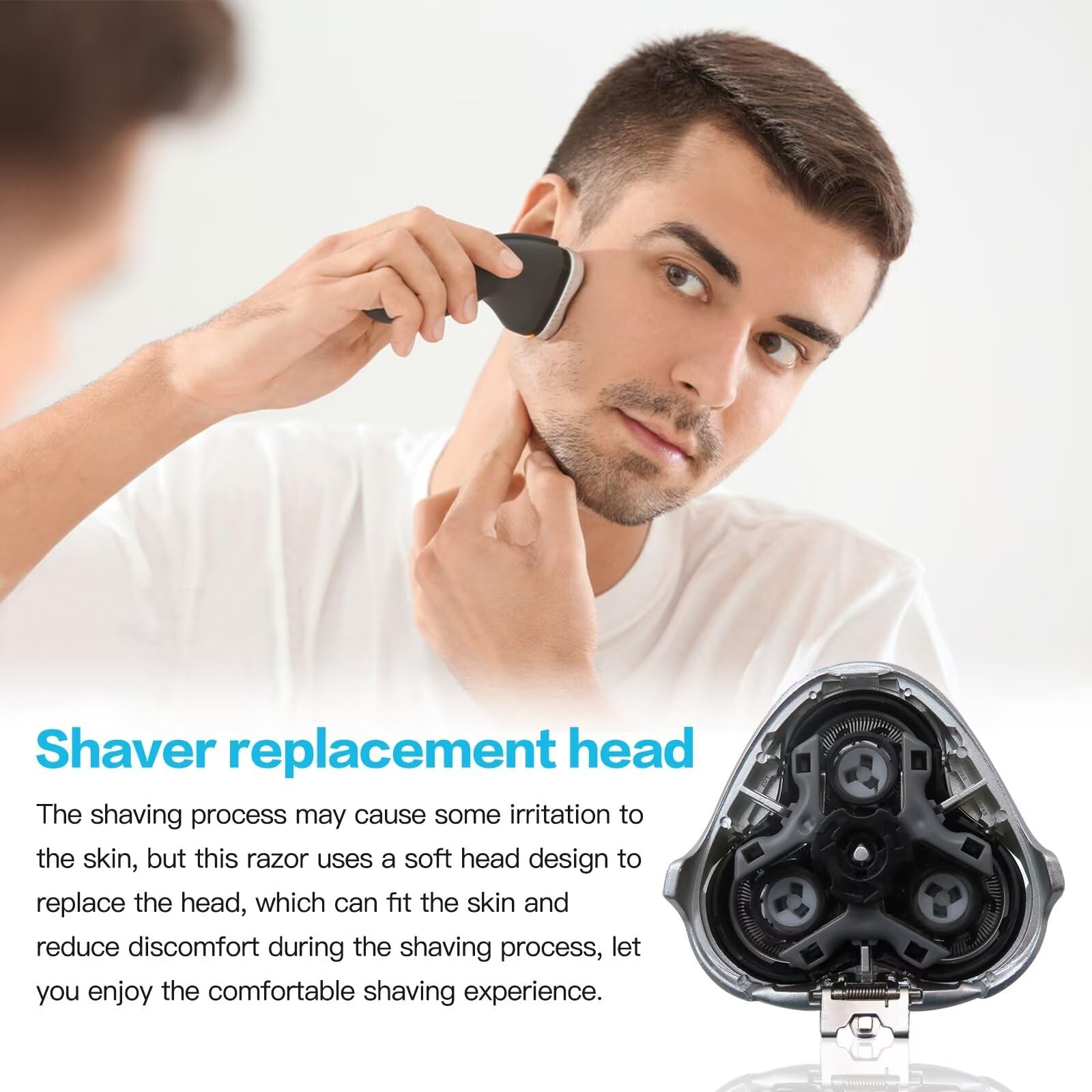 SWS7105 SWSBK7105 Replacement Shaver Head with 3 Blades - Compatible with Sweet-LF Waterproof Electric Razors - Includes Cleaning Brush - Perfect for Travel, Gym & Daily Shaving