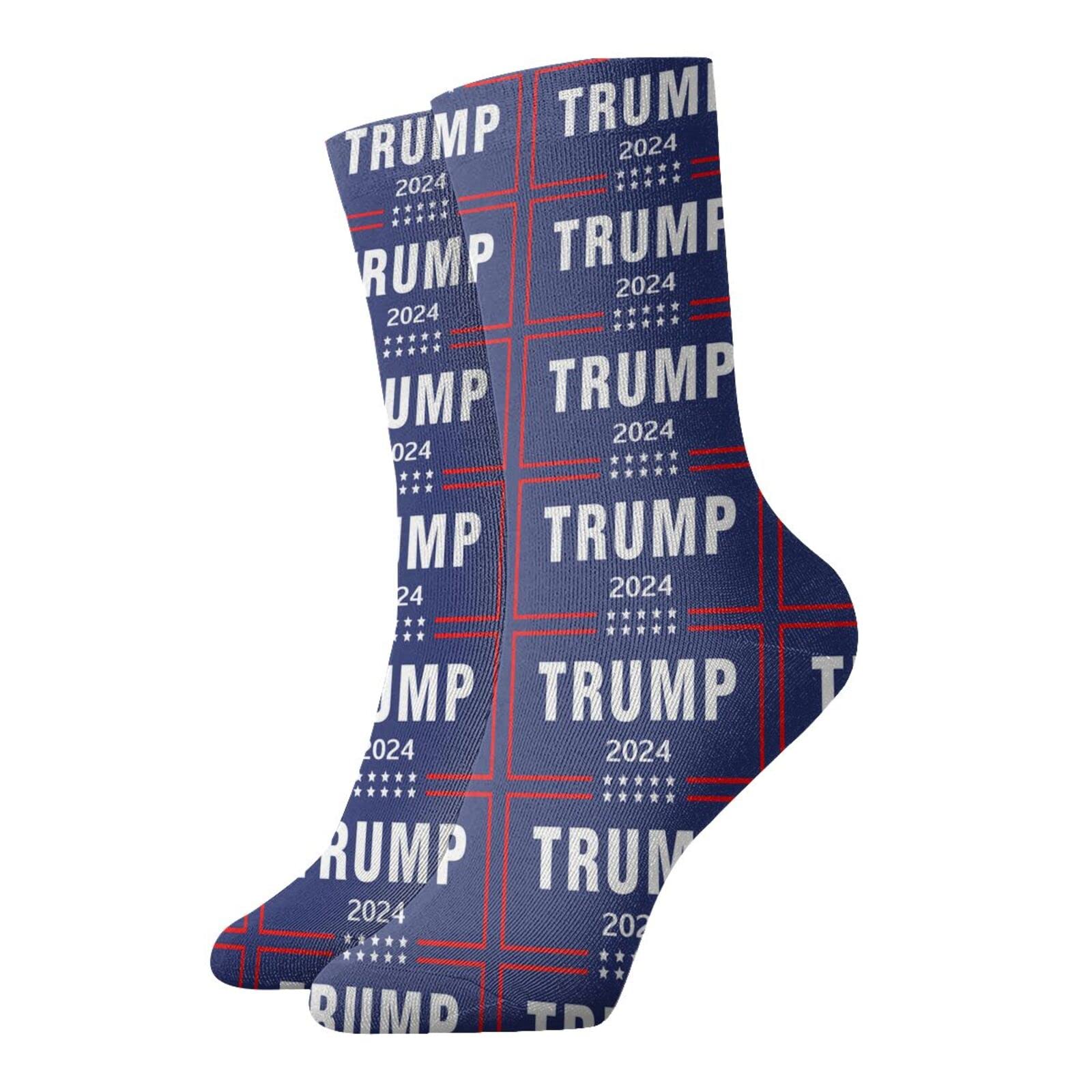 Trump 2024 Socks for Men & Women - American Flag Patriotic Socks - Republican Gifts - Comfortable Sports Socks for Political Supporters & Campaign Events