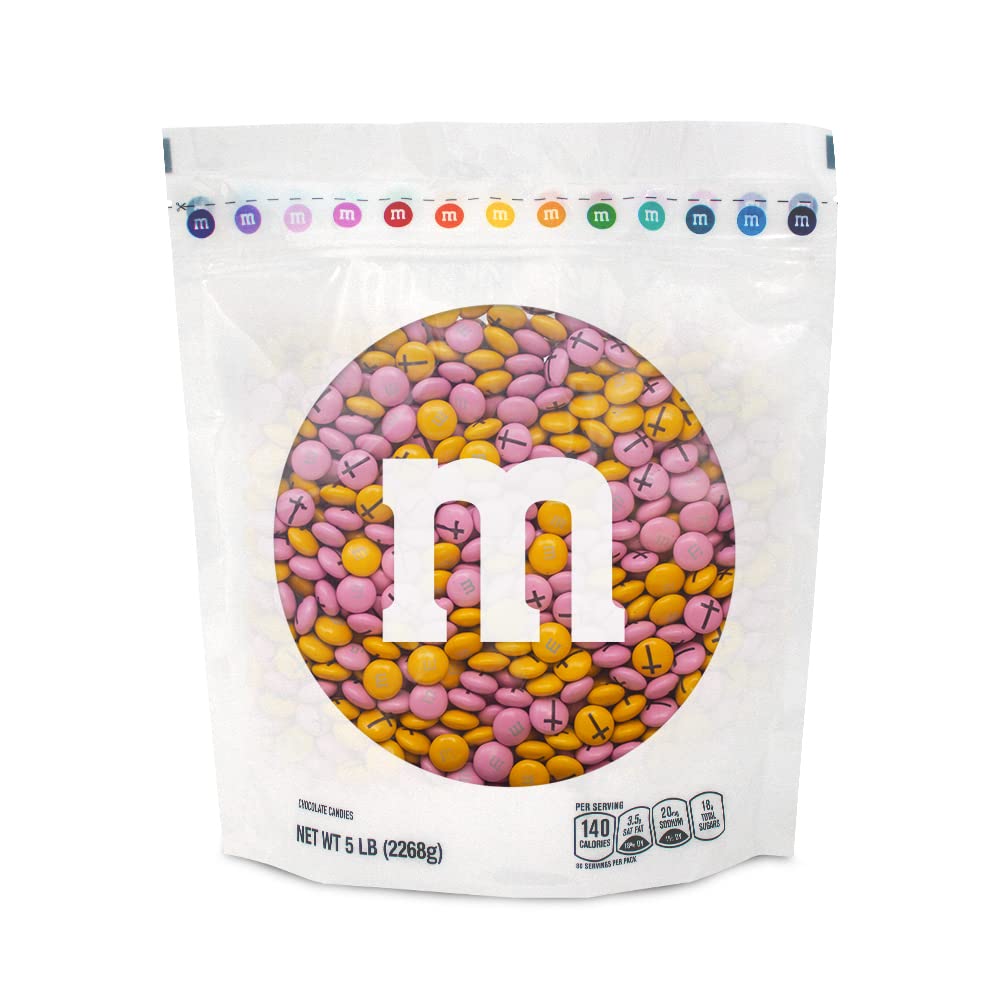 M&M'S Milk Chocolate Baptism Candy for Girls - 5lb Bulk Candy with Cross Design, Perfect for Christening Gifts, Baby Shower Favors, Cupcake Decorations & Baptism Party Supplies | Great for Church Events, Sunday School Treats & Religious Celebrations
