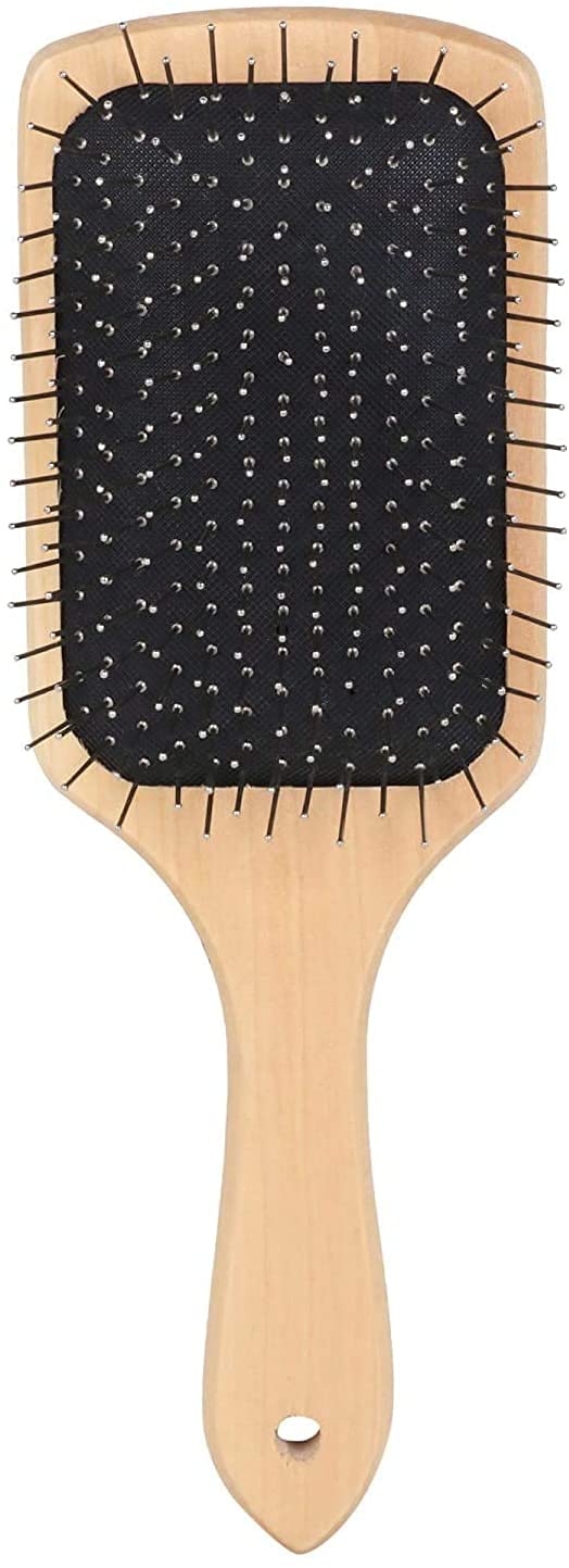 Anti-Bacterial Bamboo Wooden Hair Brush for Men & Women - Detangling Comb for Smooth Styling - Perfect for Daily Hair Care, Travel & Salon Use