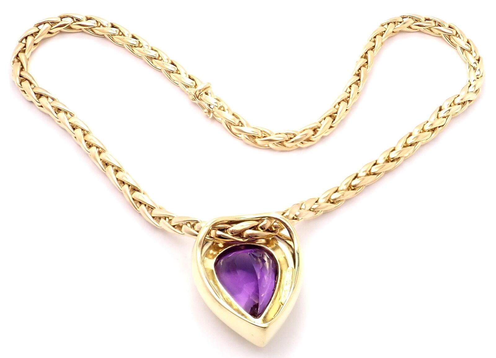 Authentic Tiffany & Co Paloma Picasso 18k Gold Large Amethyst Pendant Necklace for Women - Elegant Jewelry Gift for Anniversary, Valentine's Day & Special Occasions