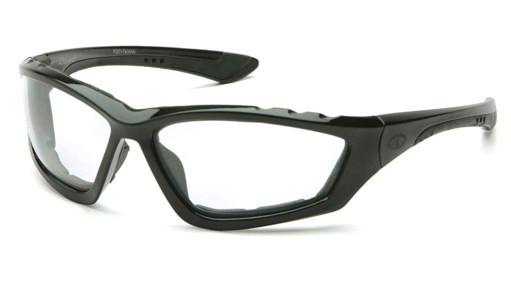 12-Pack Pyramex Accurist Safety Glasses - Black Padded Frame with Clear Anti-Fog Lens (SB8710DTP) - Ideal for Construction, Lab Work & DIY Projects