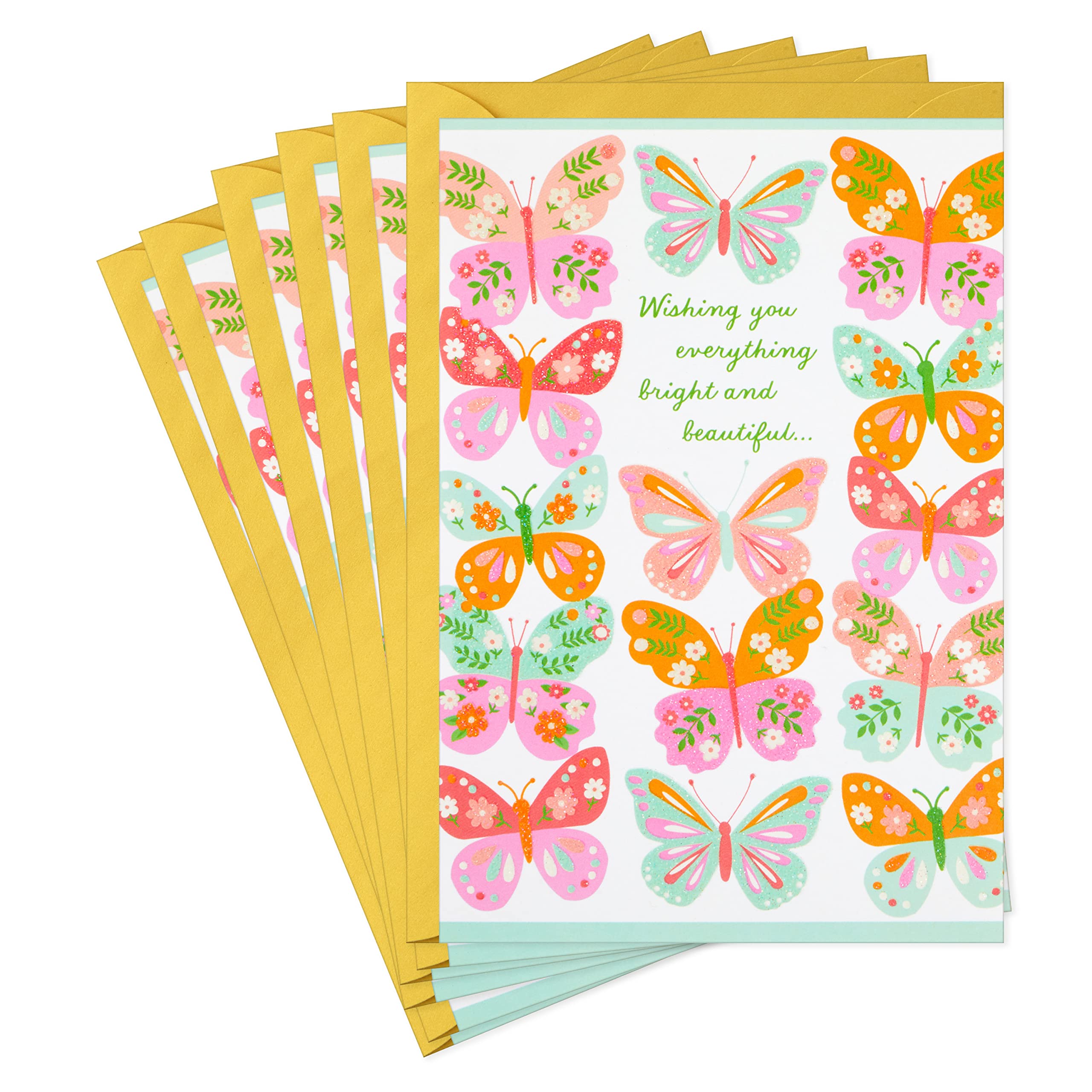 Hallmark Easter Greeting Cards with Butterflies - Pack of 6 Cards and Envelopes - Perfect for Easter Celebrations, Spring Parties & Thoughtful Gifting