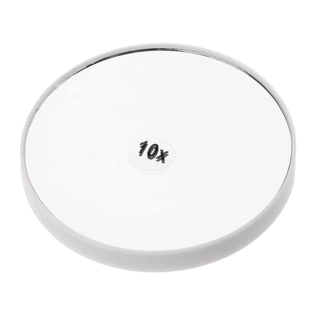 Milageto 10x Magnified Suction Cup Makeup Mirror - White | Hands-Free Vanity Mirror for Bathroom, Bedroom & Travel | Fogless Shaving & Cosmetic Mirror with Strong Suction