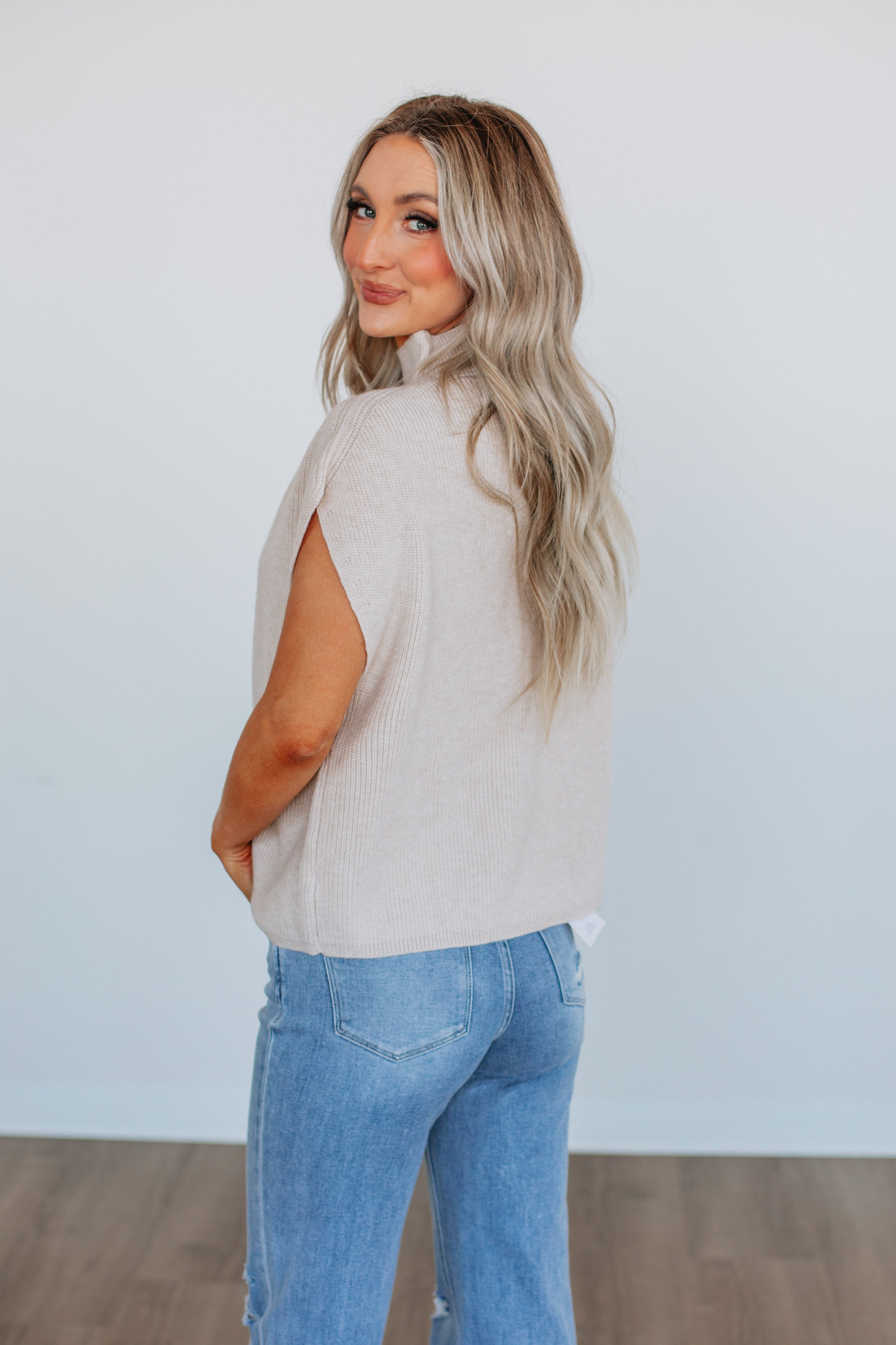 Harley Sweater Top for Women - Soft Beige Knit Pullover, Cozy Casual Winter Sweater | Perfect for Office, Date Night & Fall Layering