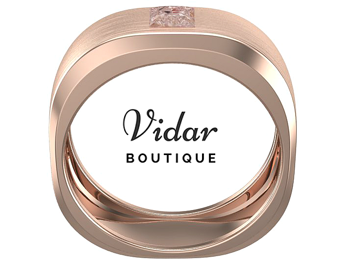 Morganite Princess Cut Men's Wedding Band Ring - Unique 14K Rose Gold Engagement Ring for Him - Perfect for Proposals, Anniversaries & Special Occasions