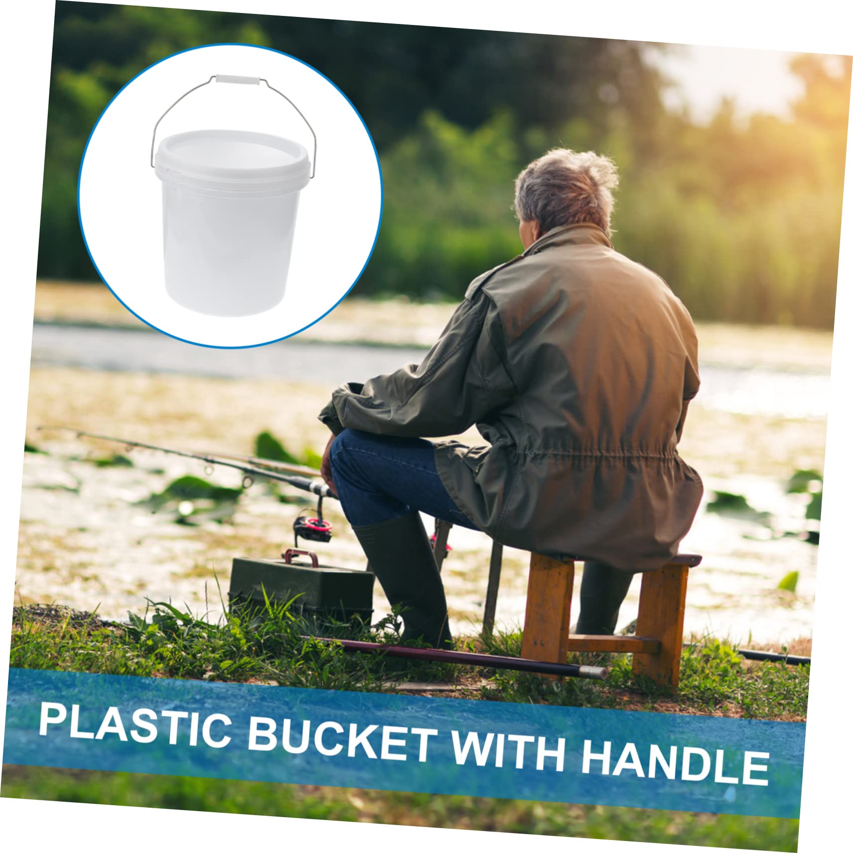 3 Gallon White Plastic Bucket with Airtight Lid - Food Grade Storage Container for Cereals, Grains, Pet Food, Paint & Industrial Use | Perfect for Kitchen, Pantry, Garage & Workshop Organization