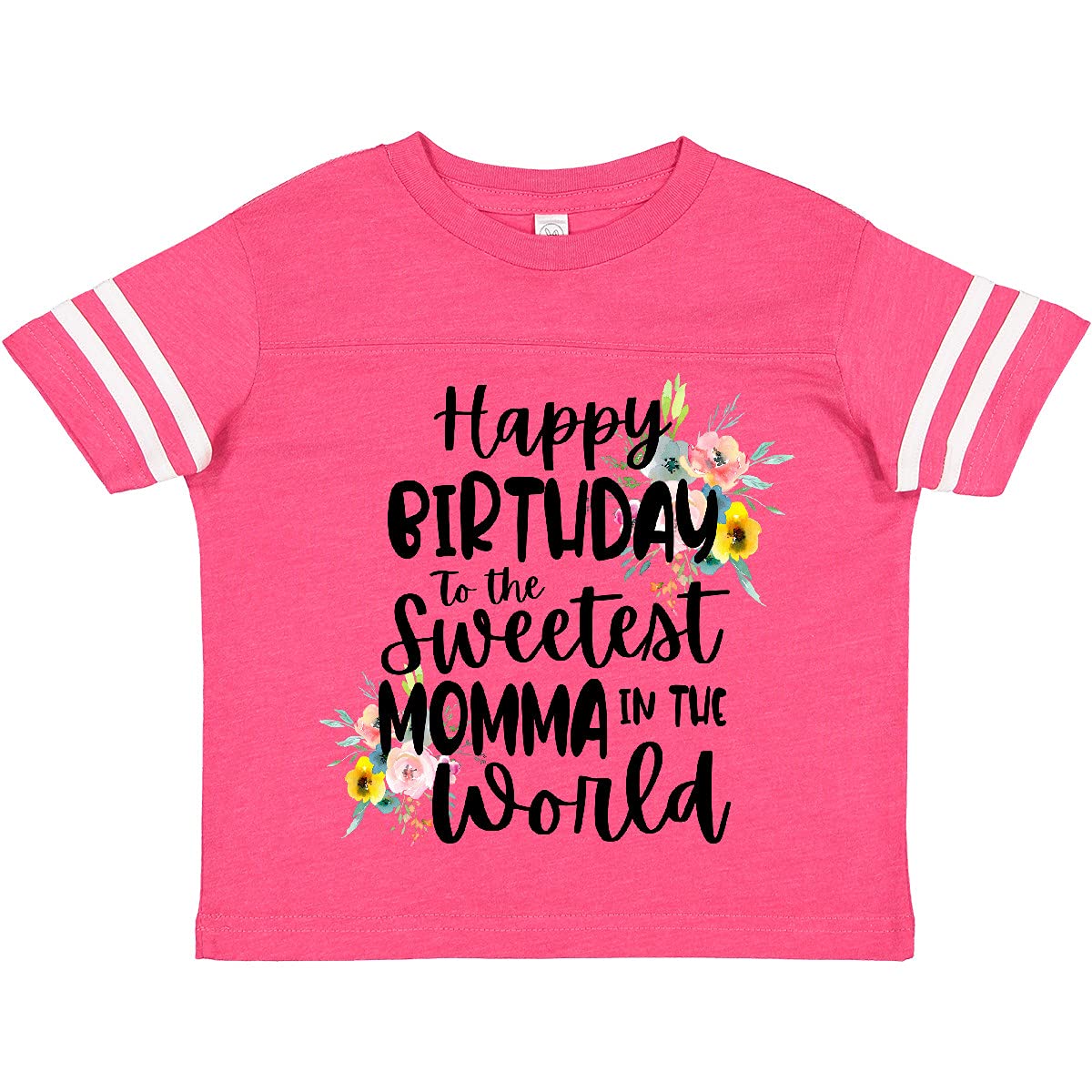 Inktastic Happy Birthday to The Sweetest Momma in The World Toddler T-Shirt - Cute Birthday Gift for Toddlers, Comfortable Cotton Kids Tee - Perfect for Birthday Parties, Family Photos & Special Occasions