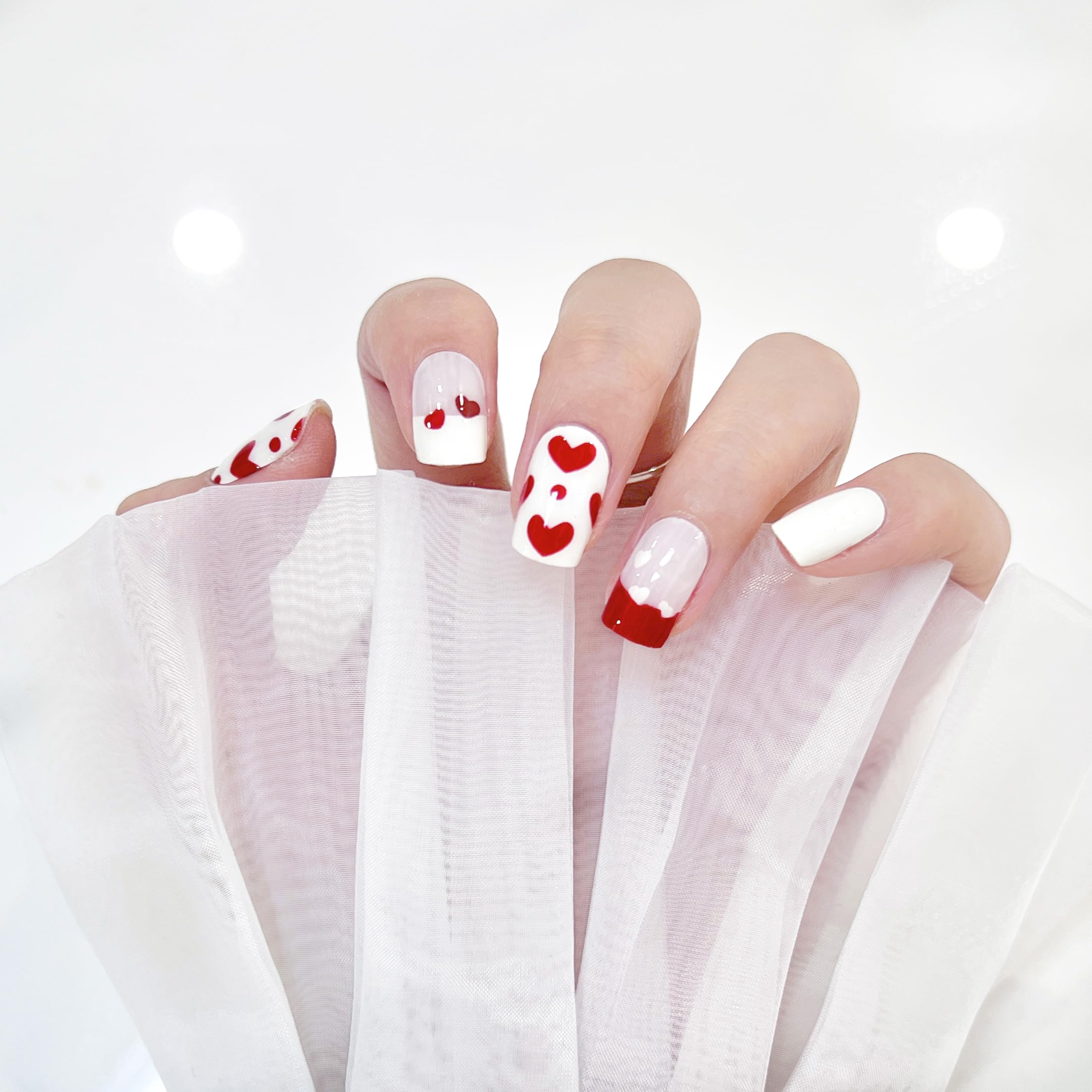 Valentine's Day Gel Nail Stickers - Red Heart Nail Art Wraps for Women | Long Lasting Salon Quality Manicure Decals | Perfect for Date Night, Bridal Showers & Romantic Occasions