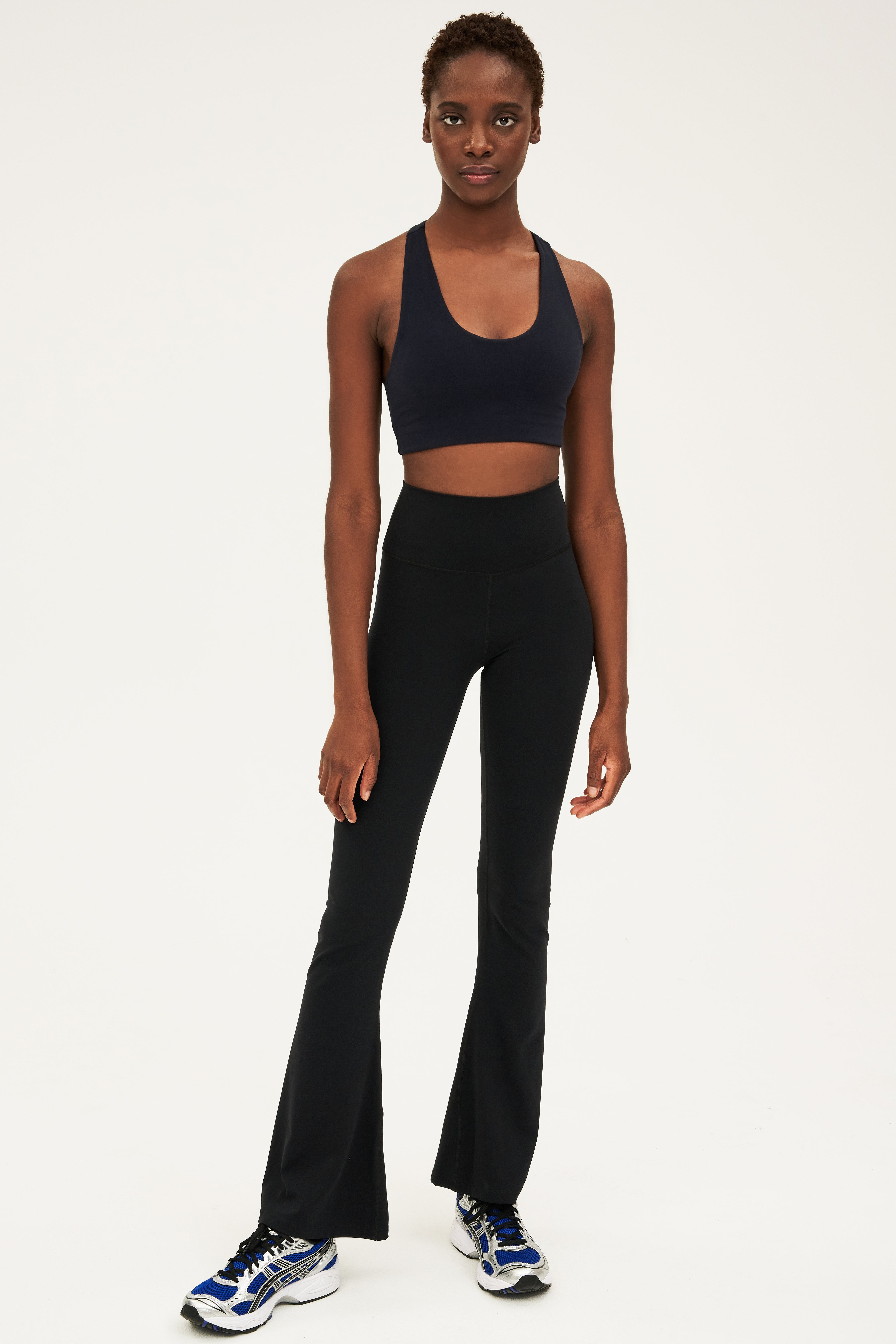 Raquel High Waist Airweight Flare Pants for Women - Stretchy Comfortable Black Bootcut Trousers | Perfect for Work, Travel & Casual Outfits