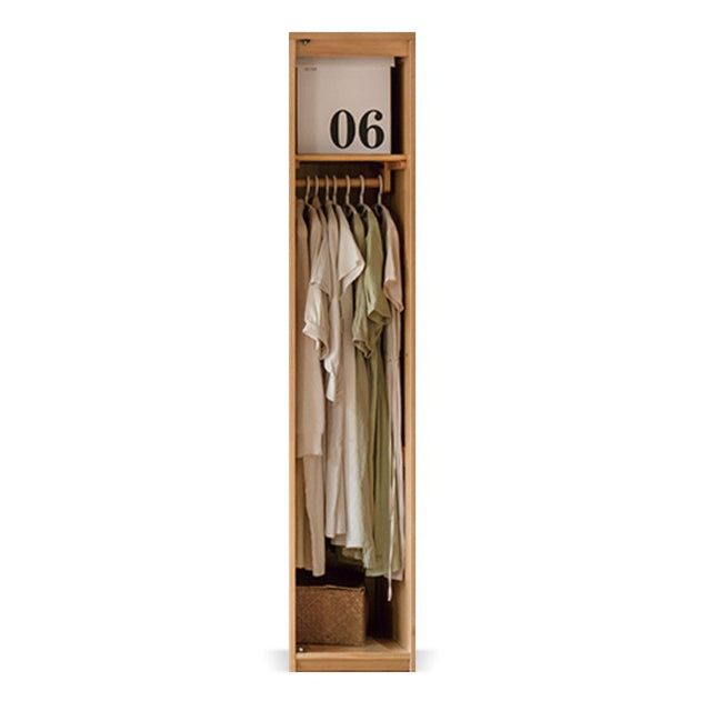 15.7×23.2×78.7 inch / 40×59×200 cm / natural wood color / glass door wardrobe