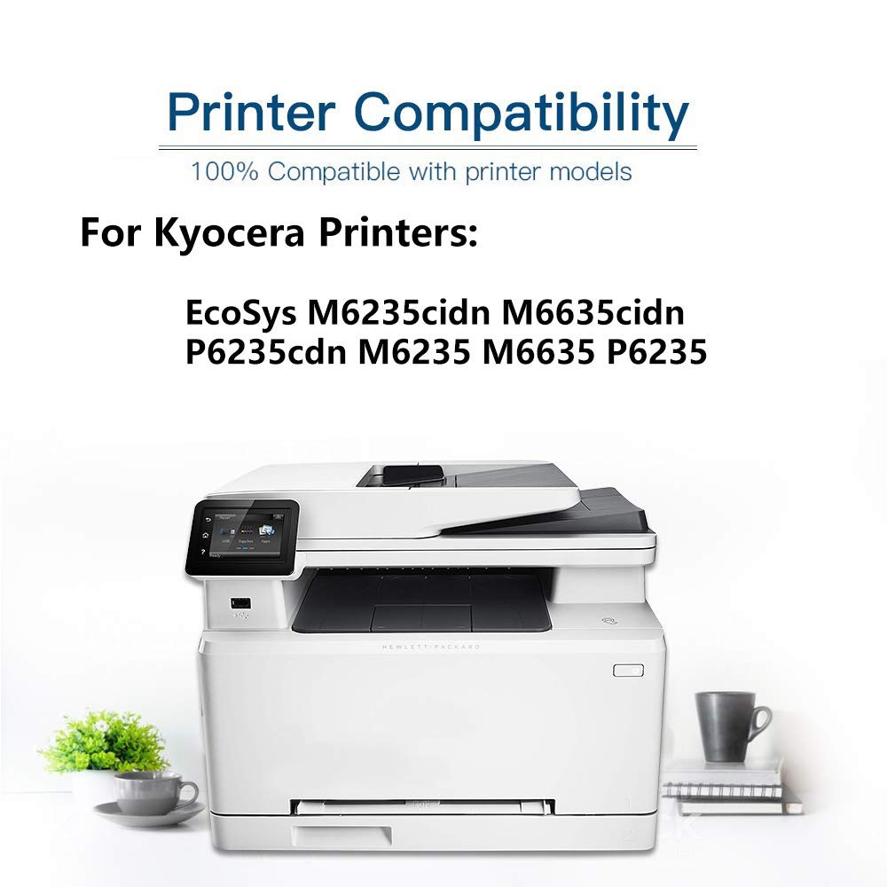 High Capacity Compatible EcoSys M6235cidn Laser Printer Toner Cartridge (1-Pack, Cyan) - Replacement for Kyocera TK-5282/TK-5282C - Perfect for Office Printing & Document Workflows