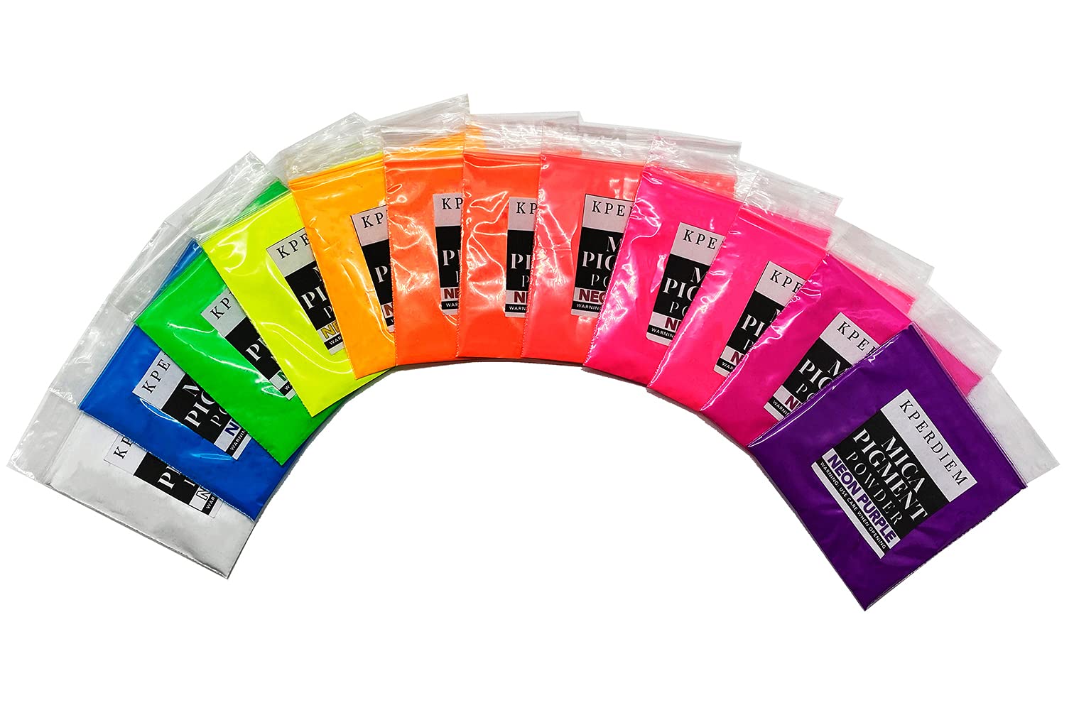 Vibrant Neon Mica Pigment Powder - 5 Gram Resealable Bag for DIY Soap, Candle Making, Epoxy Resin & Nail Art - High-Quality Cosmetic Grade Pigment by KPERDIEM