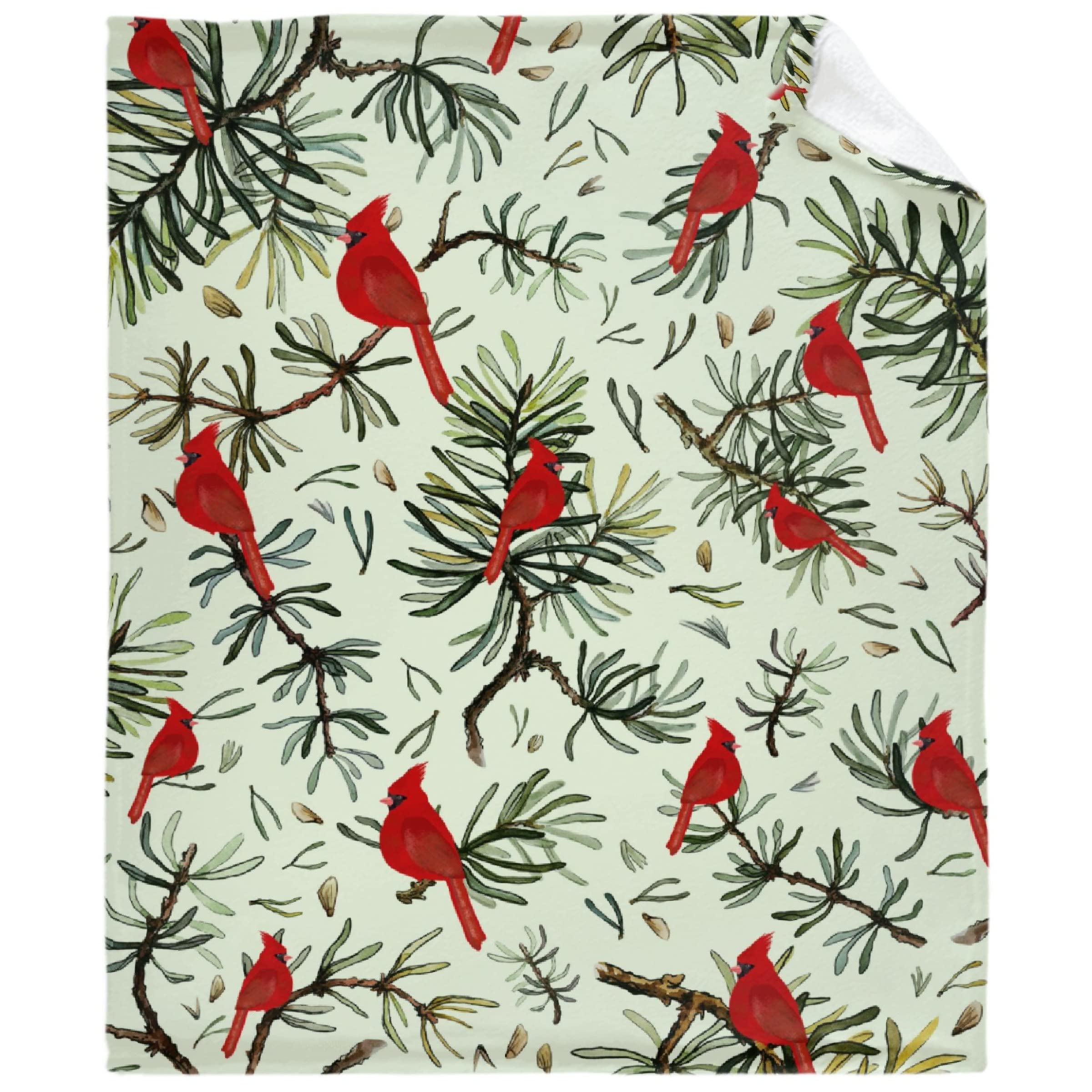 Darani Christmas Cardinals Birds Lightweight Super Soft Cozy Throw Blanket - Warm Flannel Blanket 50x70 Inches for Couch, Bed, Sofa - Perfect for Winter, Gifts, and Family Use