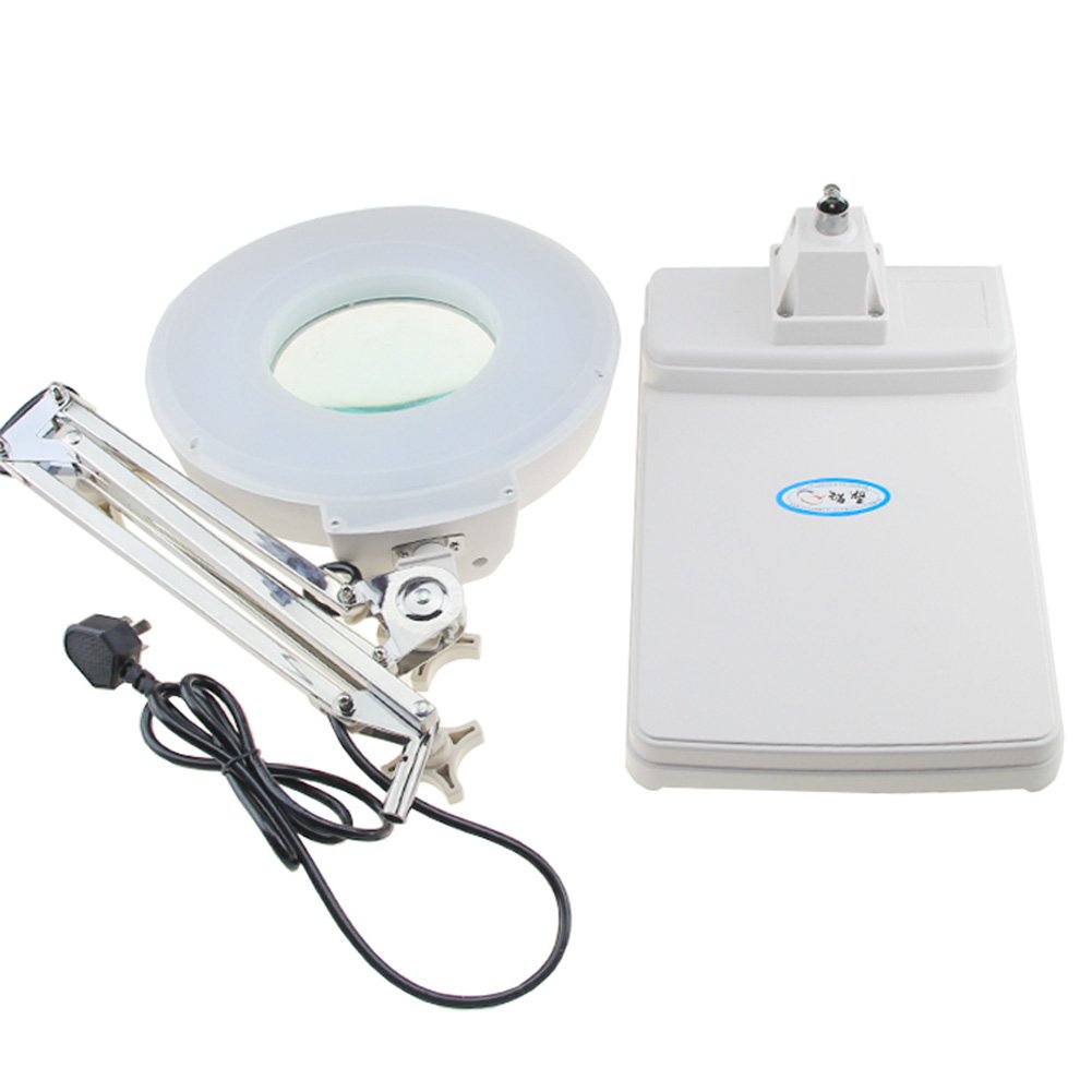 TOPCHANCES 10X LED Desktop Magnifier Lamp with Adjustable Arm - Foldable Lighted Magnifying Glass for Reading, Inspection & Crafts - Perfect for Jewelry Making, Hobbies & Close-up Work