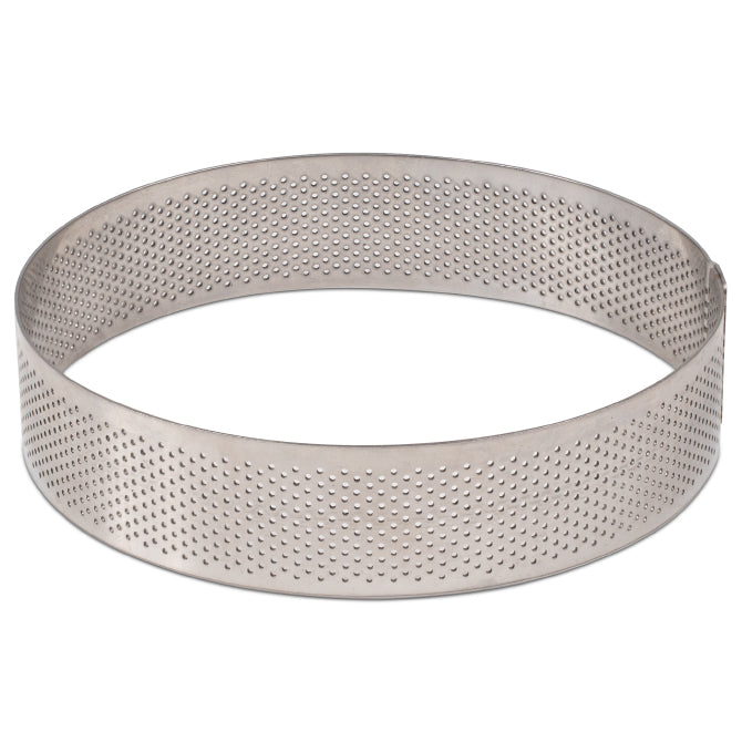 Pavoni Crostate Micro Perforated Ring - 1.3 Inch Height Stainless Steel Baking Mold for Perfect Pastry Crusts | Ideal for Tarts, Quiches & Pies