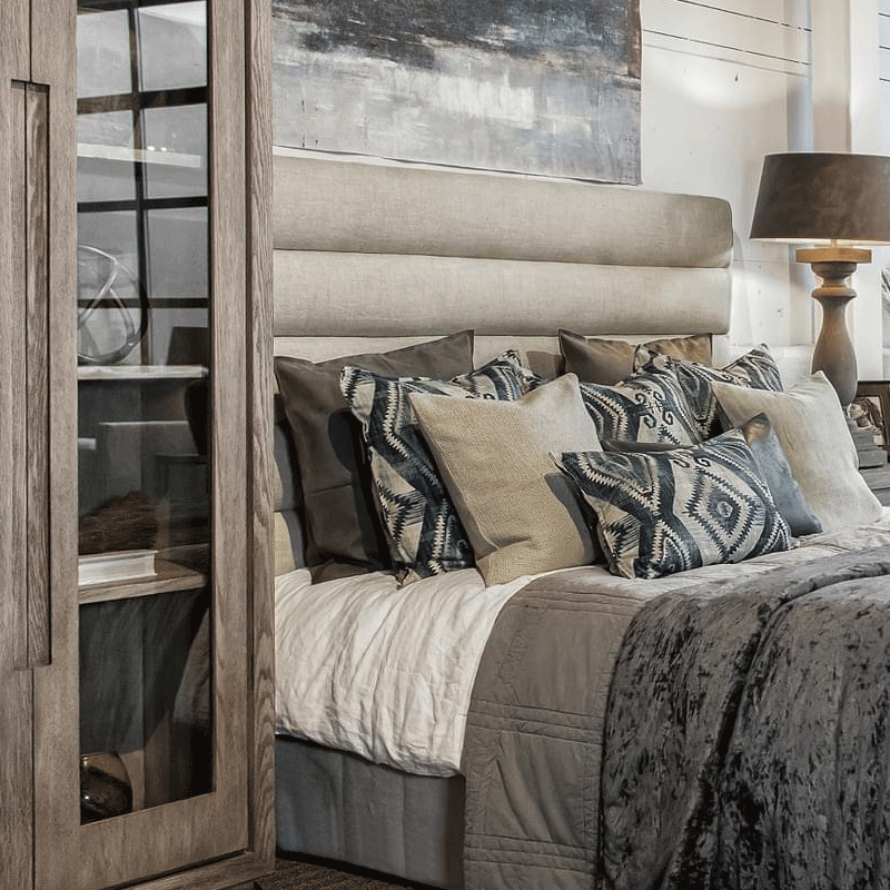 Artwood Winchester Upholstered Headboard - Queen Size Linen Fabric Bed Frame for Master Bedroom - Perfect for Modern Farmhouse & Rustic Home Decor