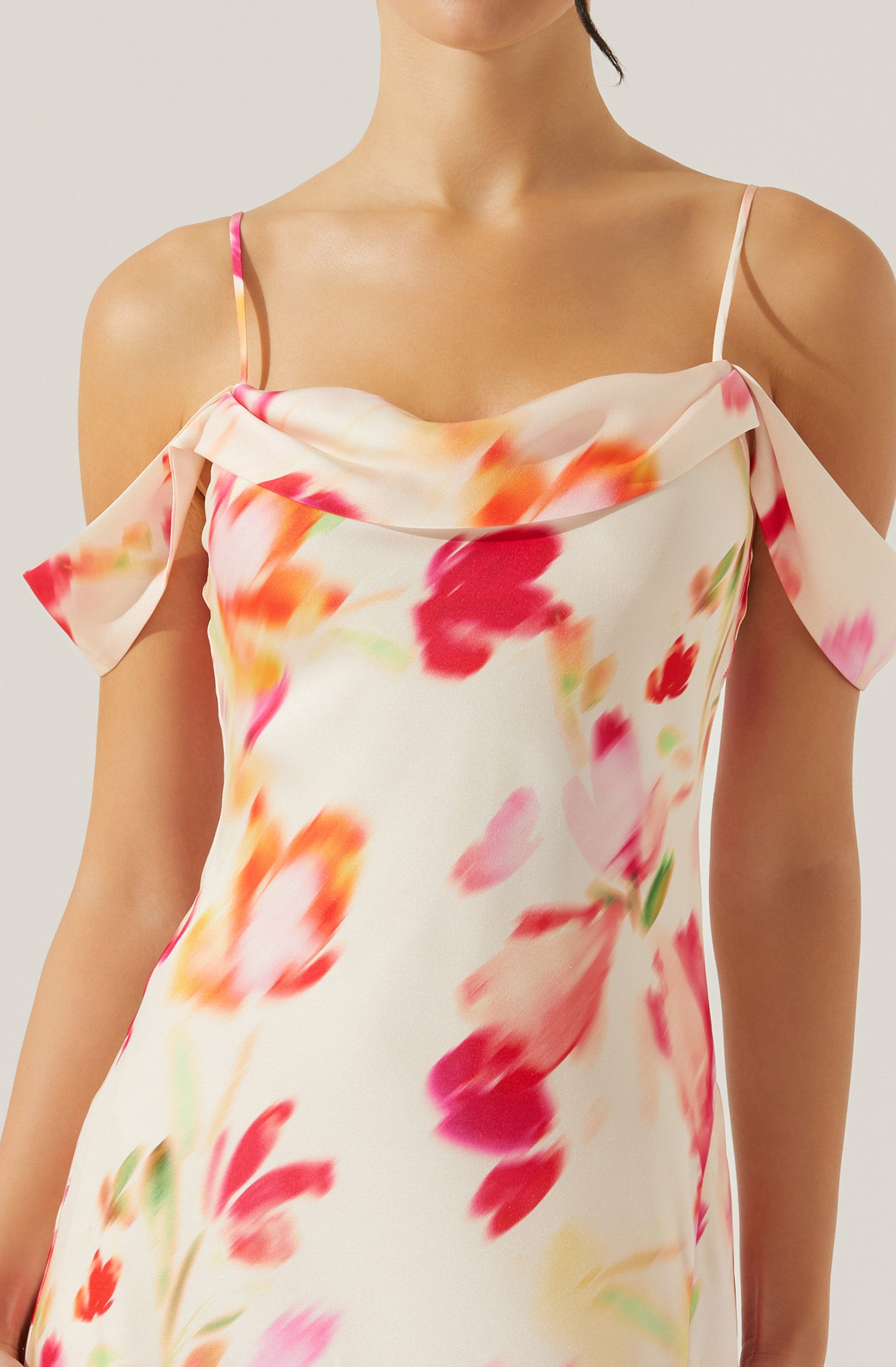 Kitura Cold Shoulder Maxi Dress for Women - Elegant Flowy Long Summer Dress with Ruffle Sleeves - Perfect for Beach Vacation, Wedding Guest, and Evening Party
