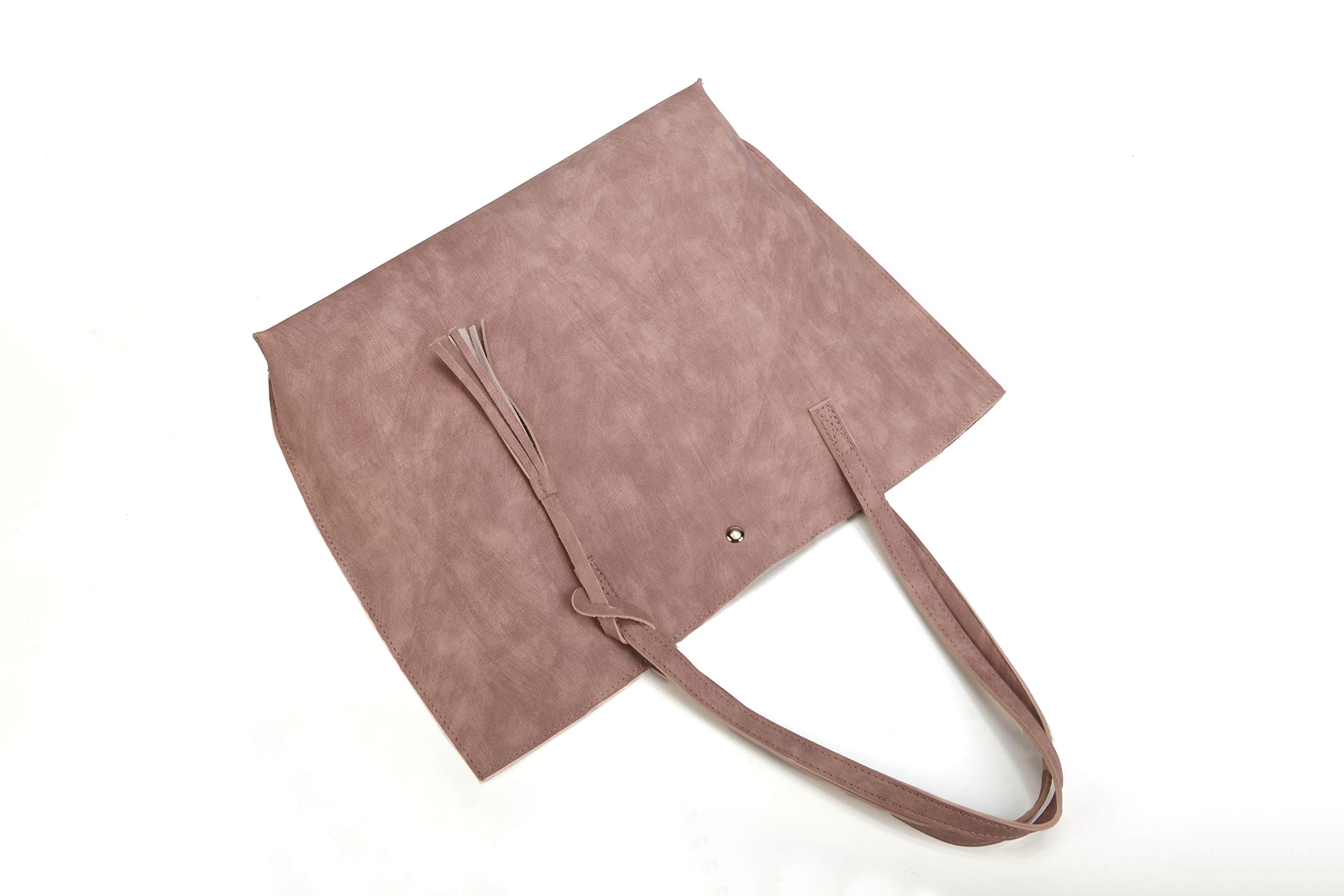 Stylish Women's PU Faux Leather Tote Bag with Top Handle & Detachable Shoulder Strap - Fashionable Satchel Purse with Tassel Accent for Work, Travel & Everyday Use