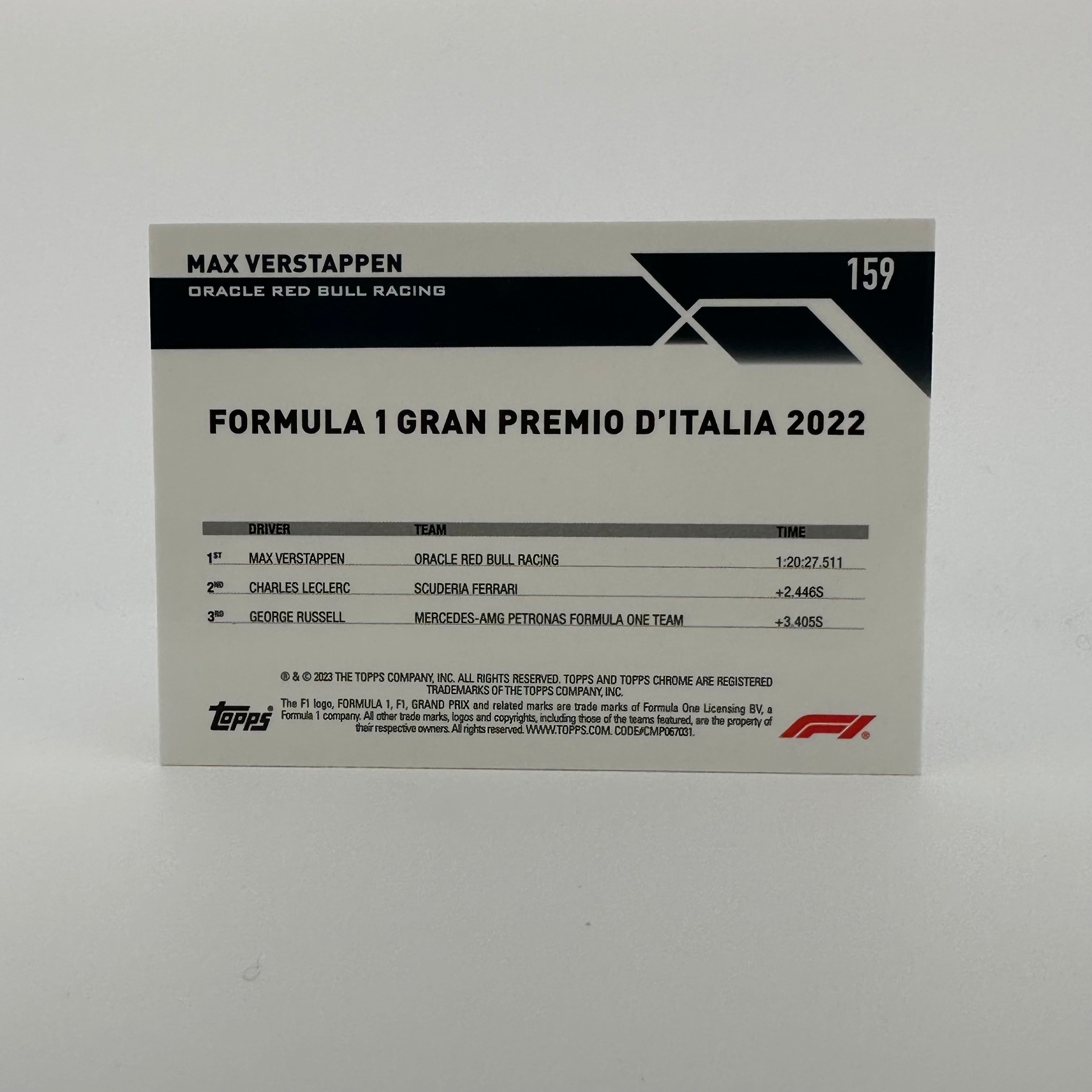 2023 Topps Chrome Sapphire Max Verstappen #159 20/50 Gold Parallel - Rare Racing Collectible for F1 Fans & Sports Card Investors - Perfect for Display, Trading, and Memorabilia Collections