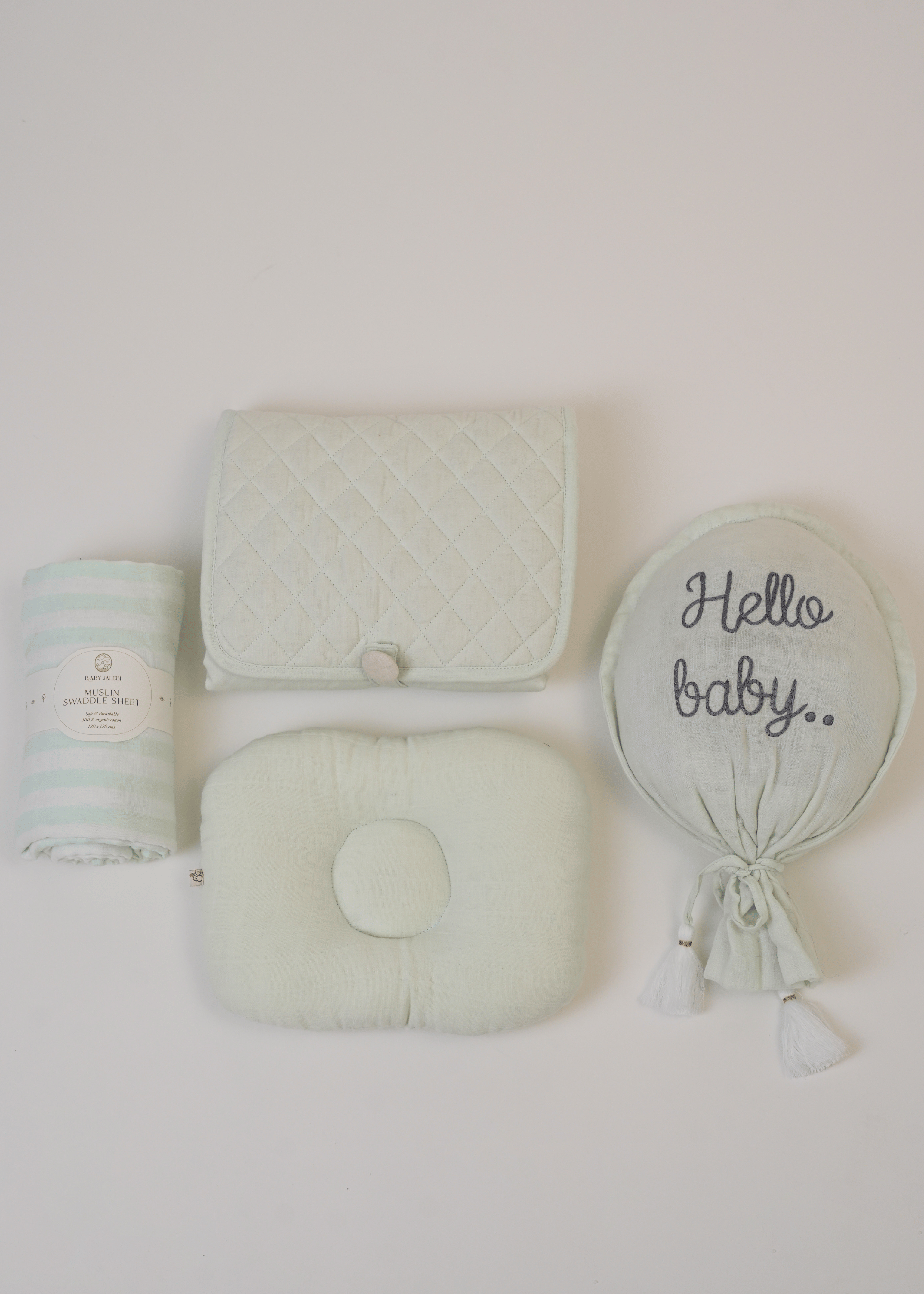Hello Baby The Oval Mint Green Baby Blanket - Soft & Cozy for Newborns, Infants & Toddlers - Perfect for Swaddling, Nursing, Stroller & Photo Shoots