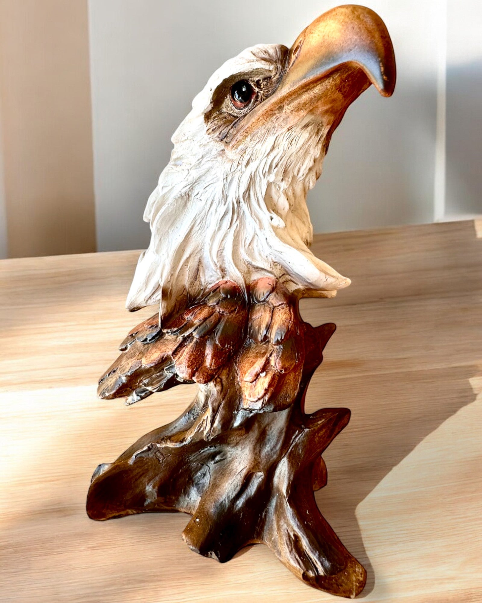 Eagle of Freedom - Handcrafted Resin Sculpture with Custom Engraving | 10.4 Inch Patriotic Home Decor | Perfect Gift for Veterans, Military & Office Display