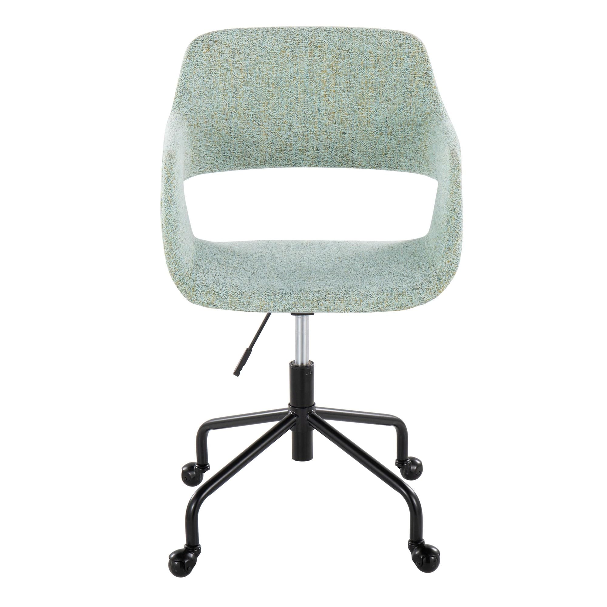 LumiSource Margarite Adjustable Office Chair - Ergonomic Rolling Desk Chair with Wheels, Black Computer Chair for Home & Office, Comfortable Modern Task Chair - Perfect for Workstations, Gaming & Study Spaces