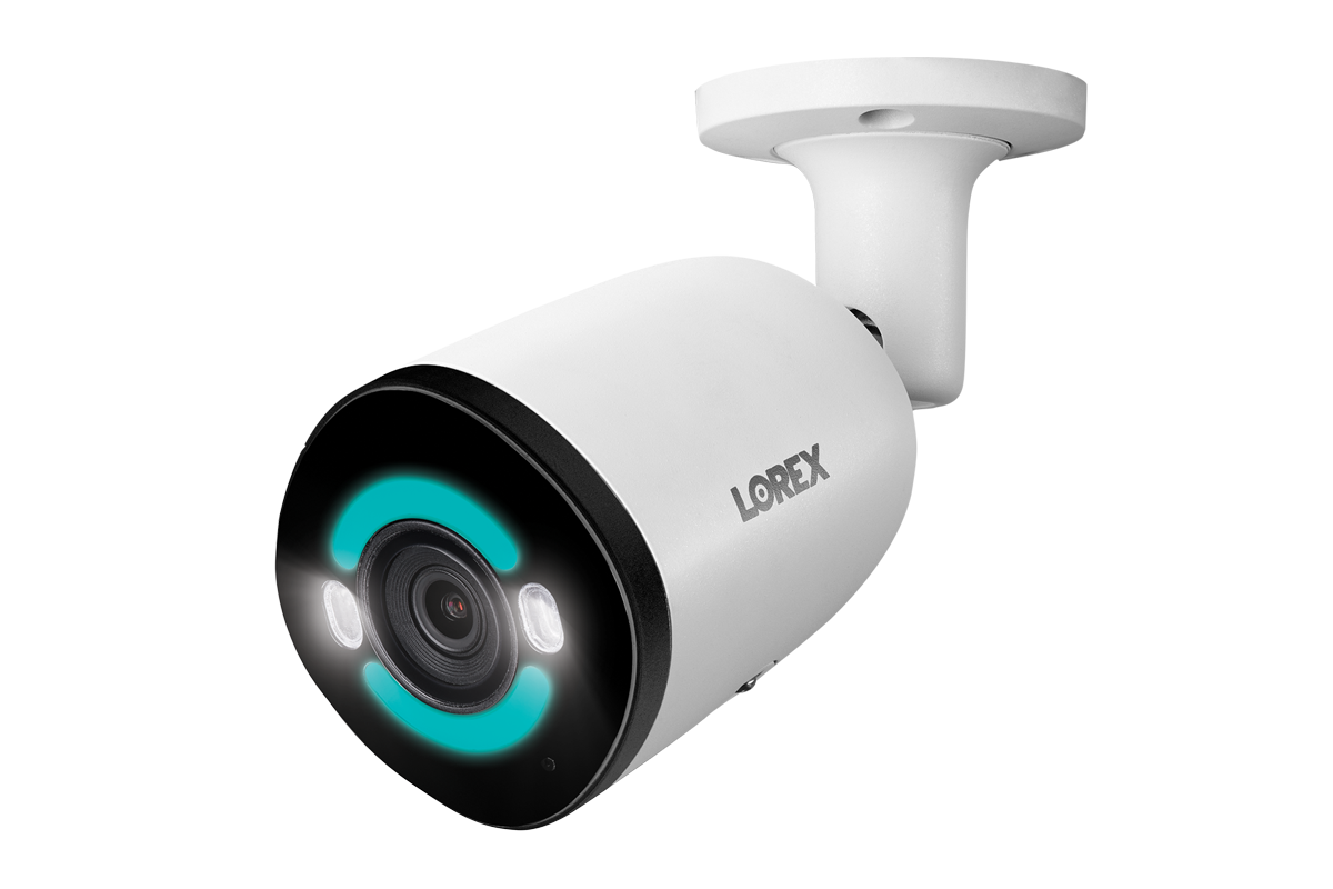 Lorex 4K Ultra HD 12MP Wired Bullet Security Camera with Smart LED Lighting - Outdoor Home Surveillance, Night Vision, Weatherproof for Yard & Business Security
