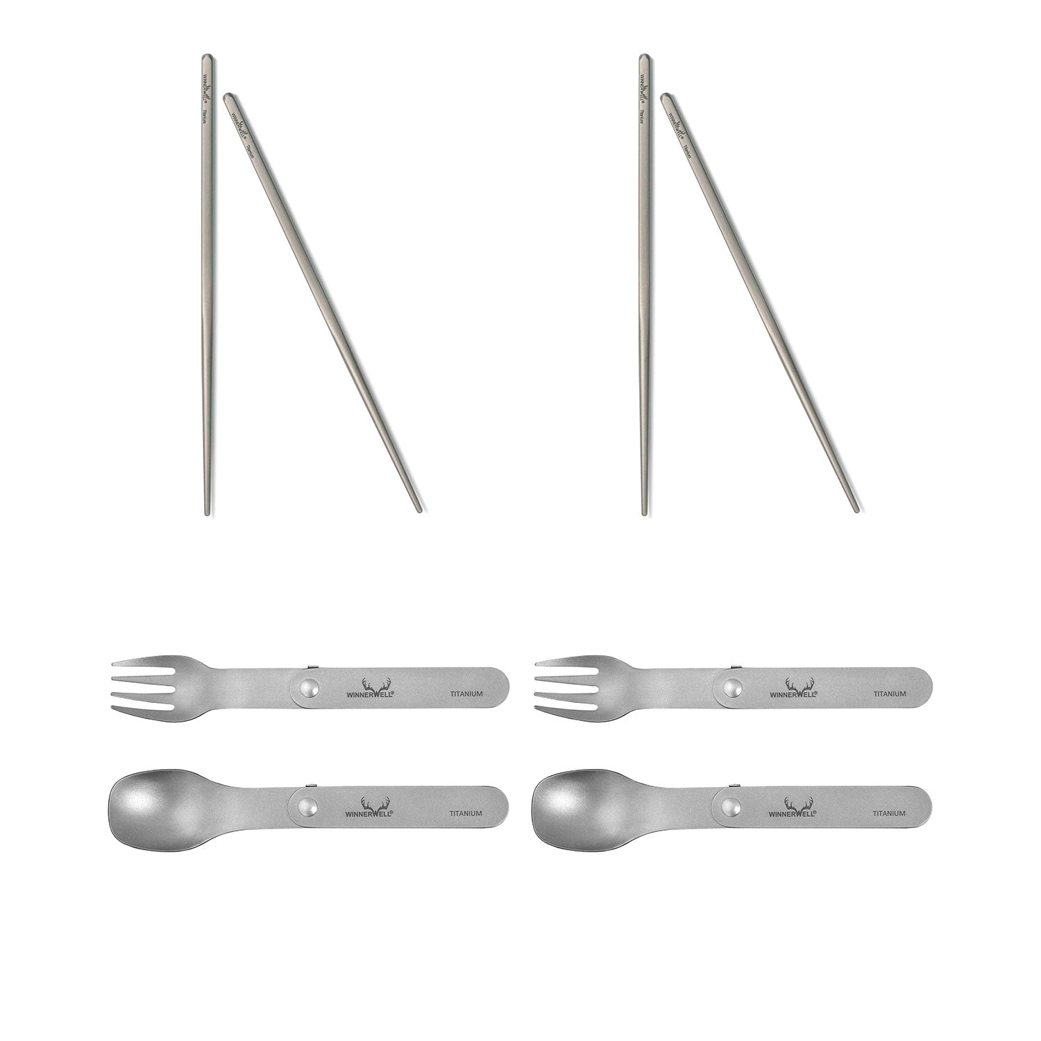 Premium Titanium Camping Utensil Set - Lightweight, Durable Fork, Spoon & Knife Combo for Hiking, Backpacking & Outdoor Adventures