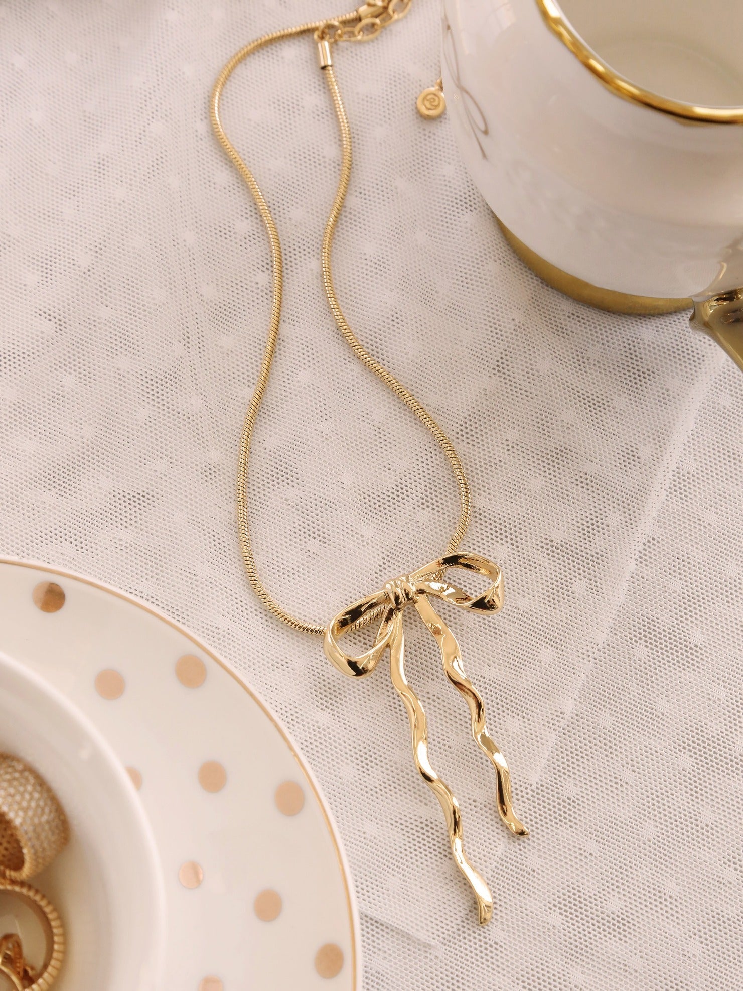 Bow Organica Pendant Necklace - Elegant Handmade Jewelry for Women | Perfect Gift for Birthday, Anniversary & Special Occasions