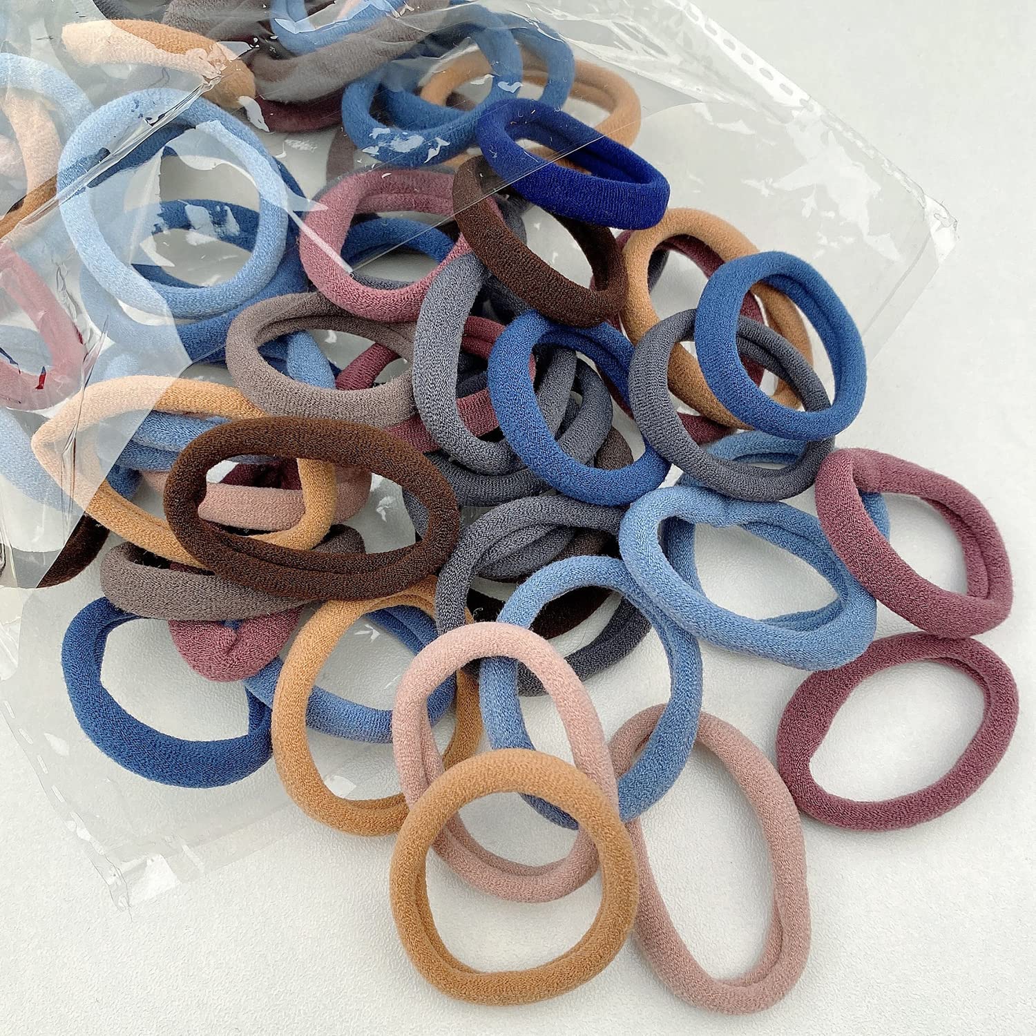 100 Pcs Seamless Thick Hair Ties - No Damage Ponytail Holders & Hair Bands for Thick Hair (Dark Color) | Perfect for Workouts, Yoga, Office & Daily Use