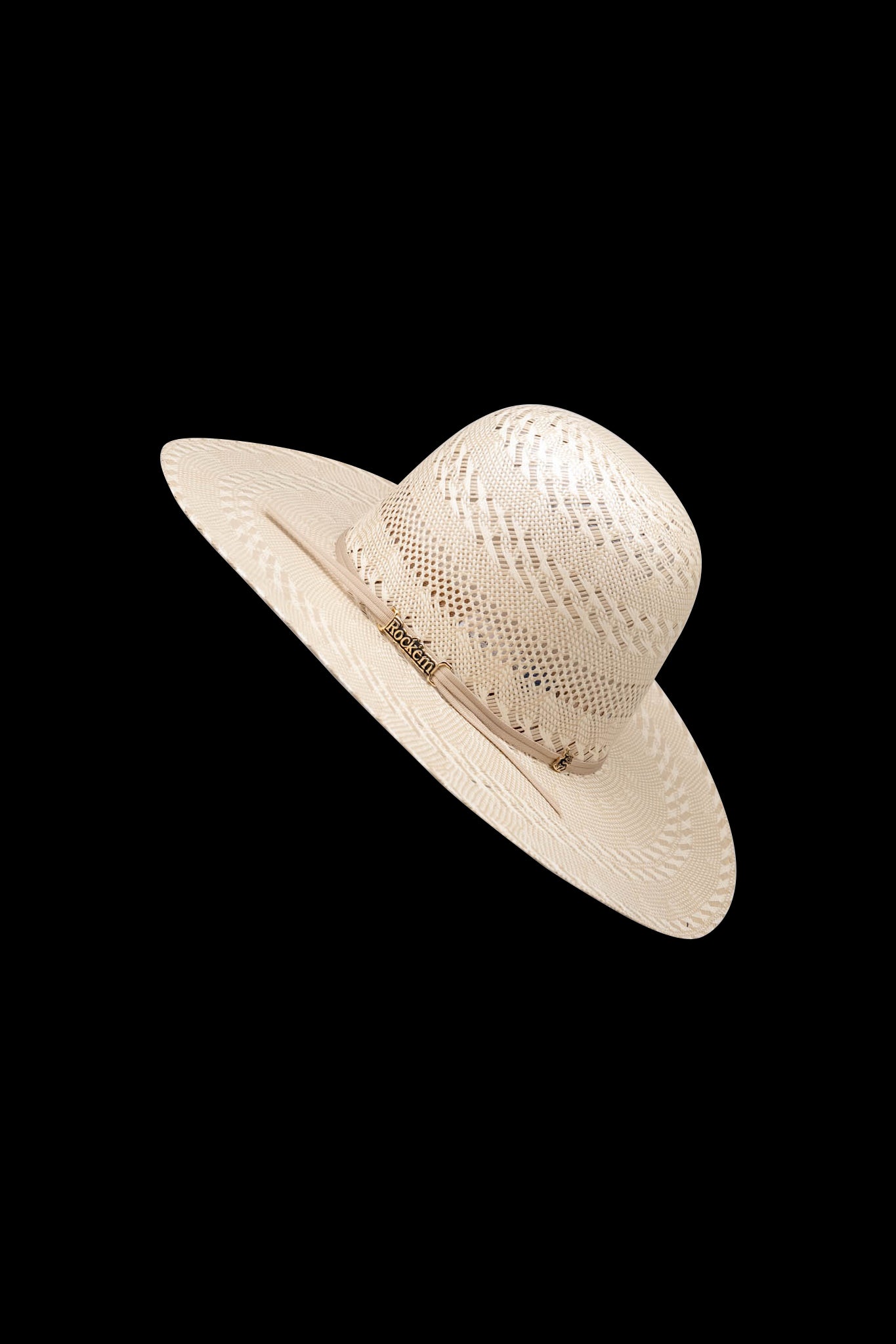Rock'em 100X Saddle Ridge Open Crown Straw Cowboy Hat for Men - Western Rodeo, Outdoor Ranch Work & Summer Sun Protection