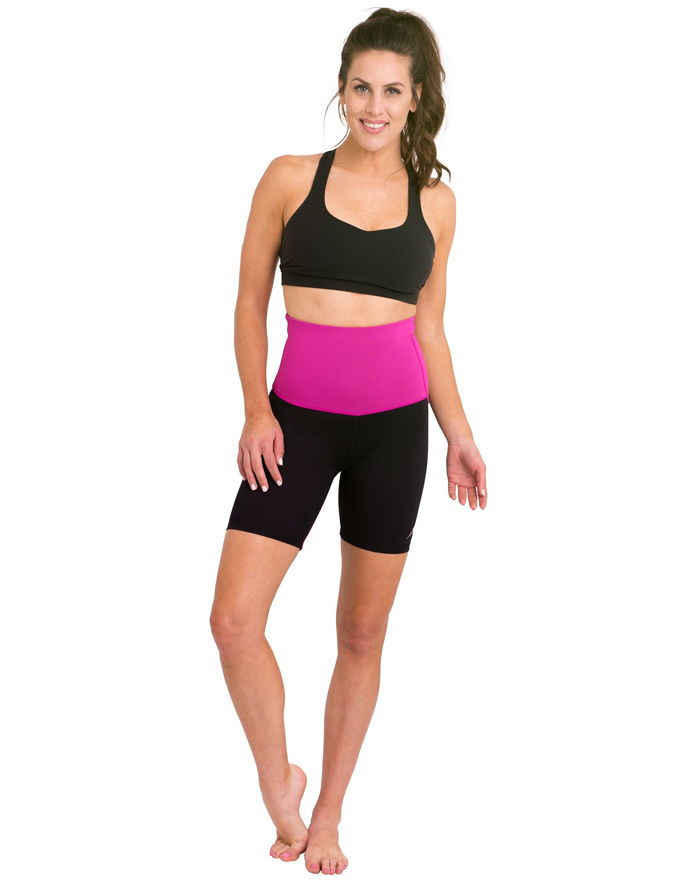 Delfin Spa Women's High Waist Workout Shorts with Mineral Infusion - Petite to Plus Size - Perfect for Yoga, Running & Gym Training
