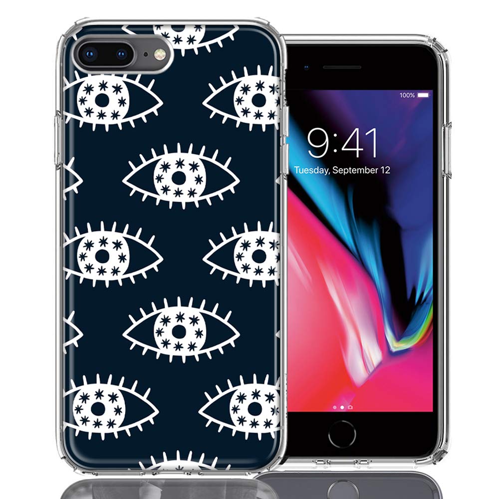 Starry Evil Eyes Double Layer Protective Case for Apple iPhone 7/8 Plus - Durable Shockproof Cover for Night Out & Cosplay Events